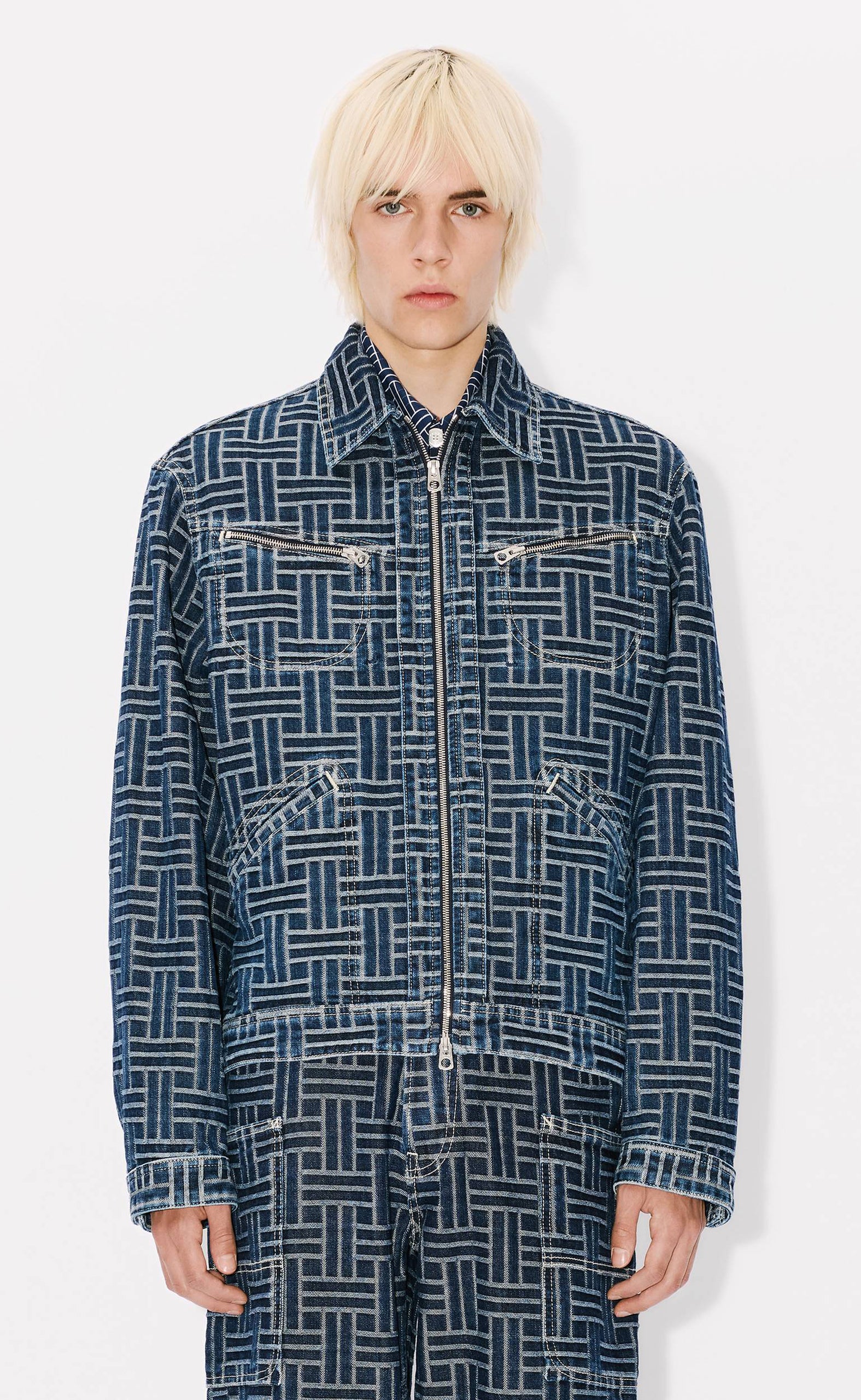 TRUCKER DENIM WEAVE BLUE DENIM JACKET