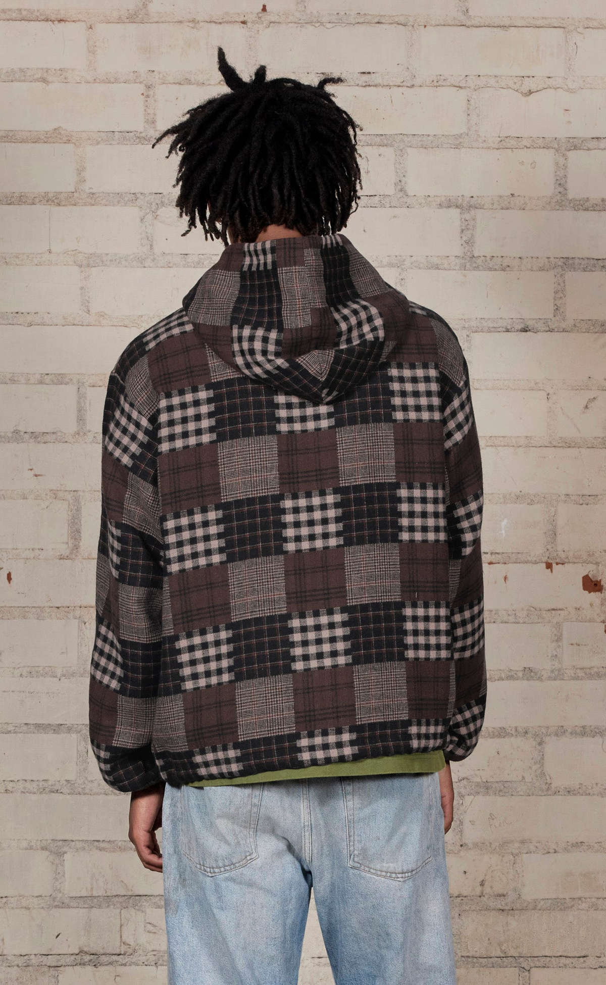 MADRAS PONCHO BROWN HOODIE