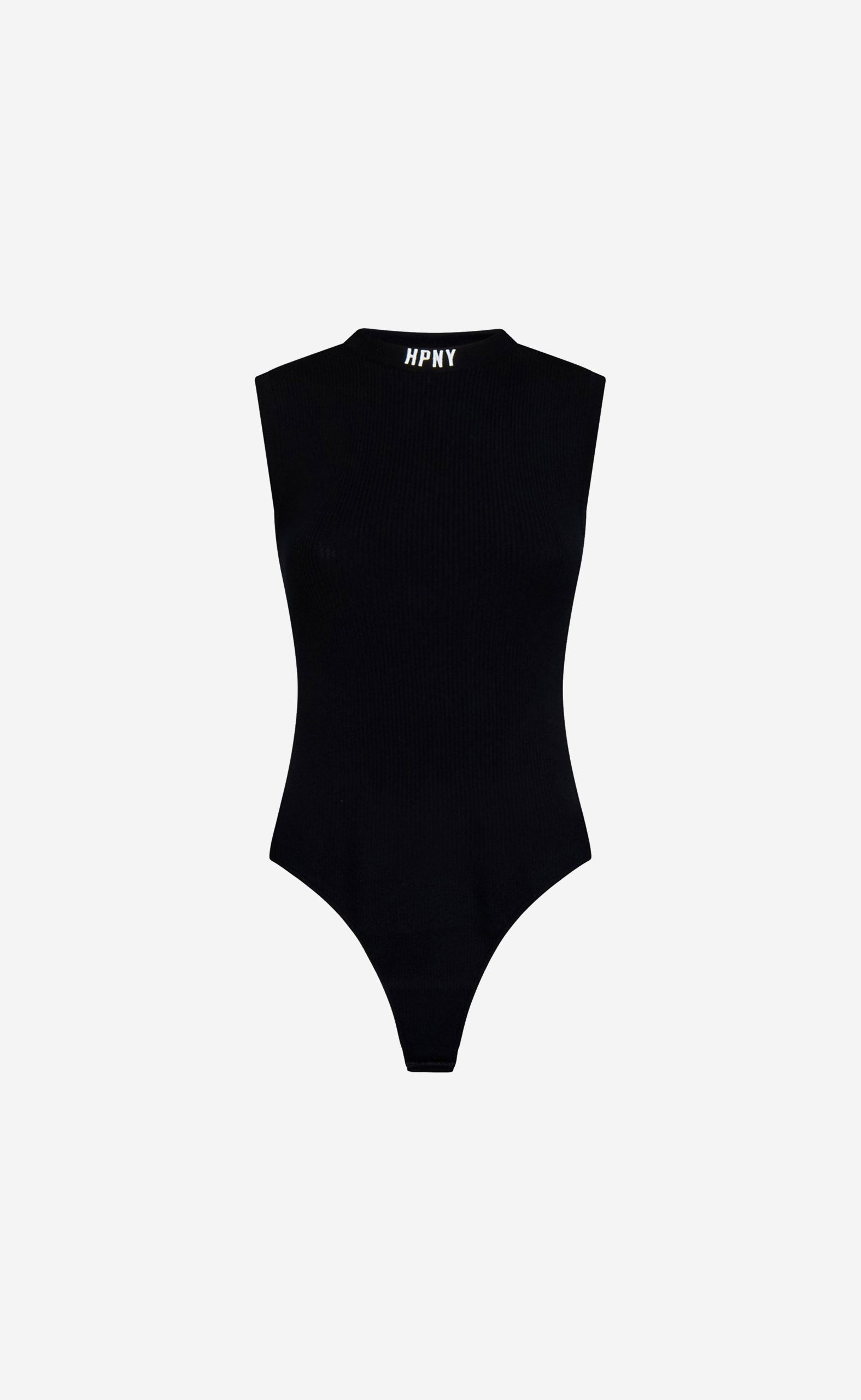 HPNY EMB SL KNIT BODY BLACK WHITE