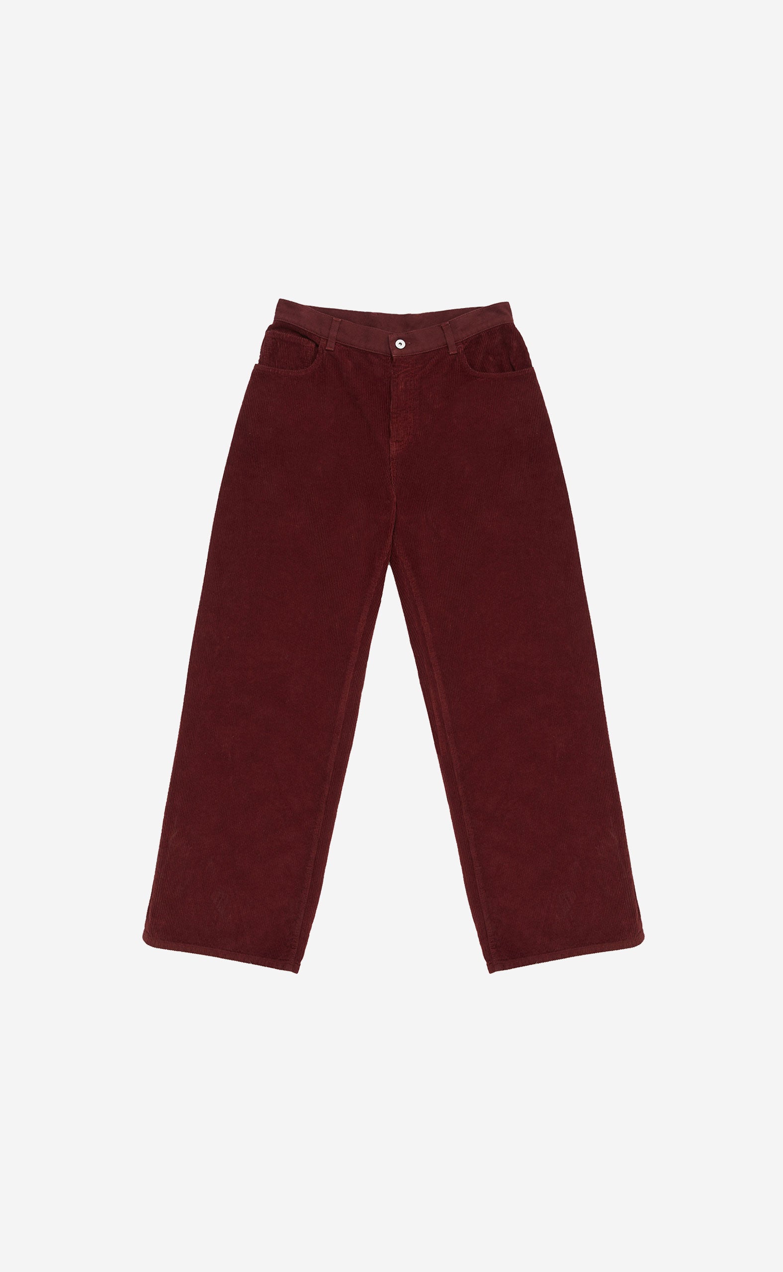 COUNTY LABEL CORDUROY WIDE PANTS BURGUND