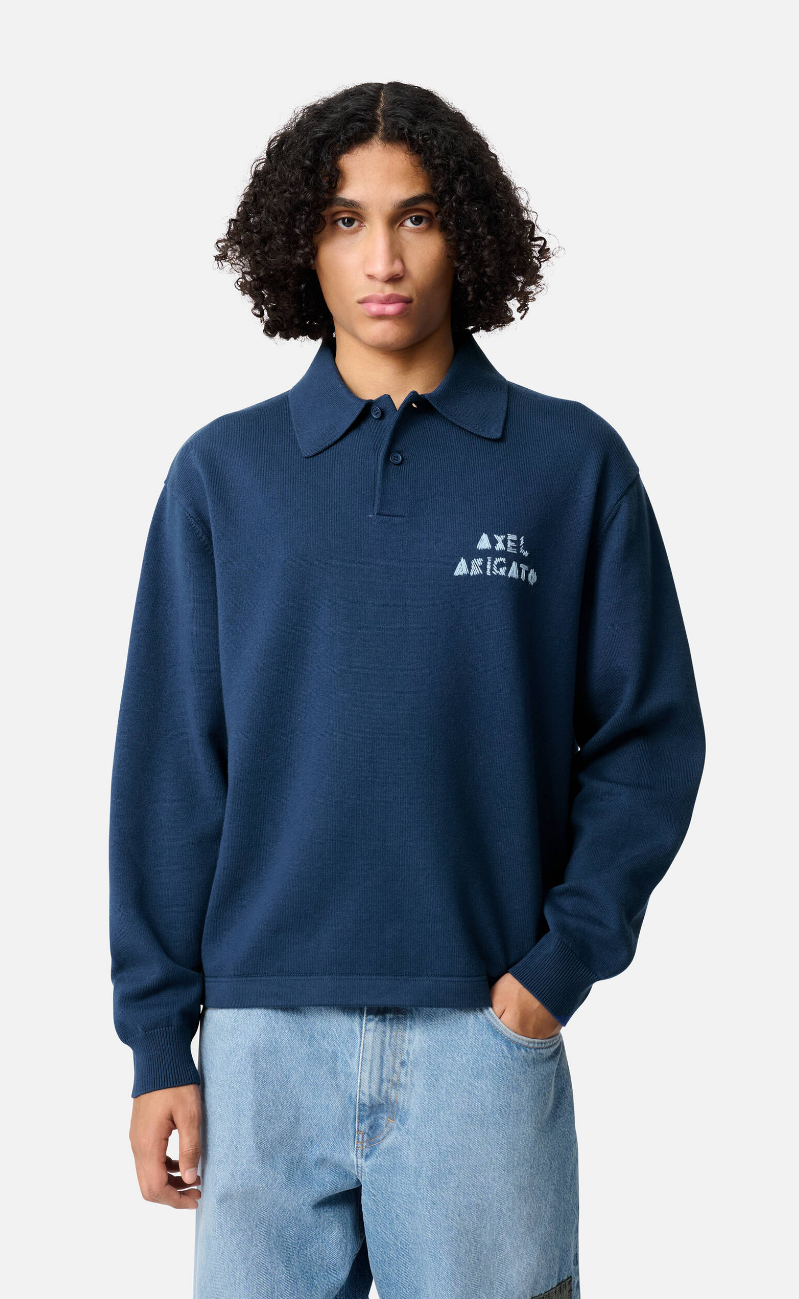 FREY ASH POLO NAVY SWEATER