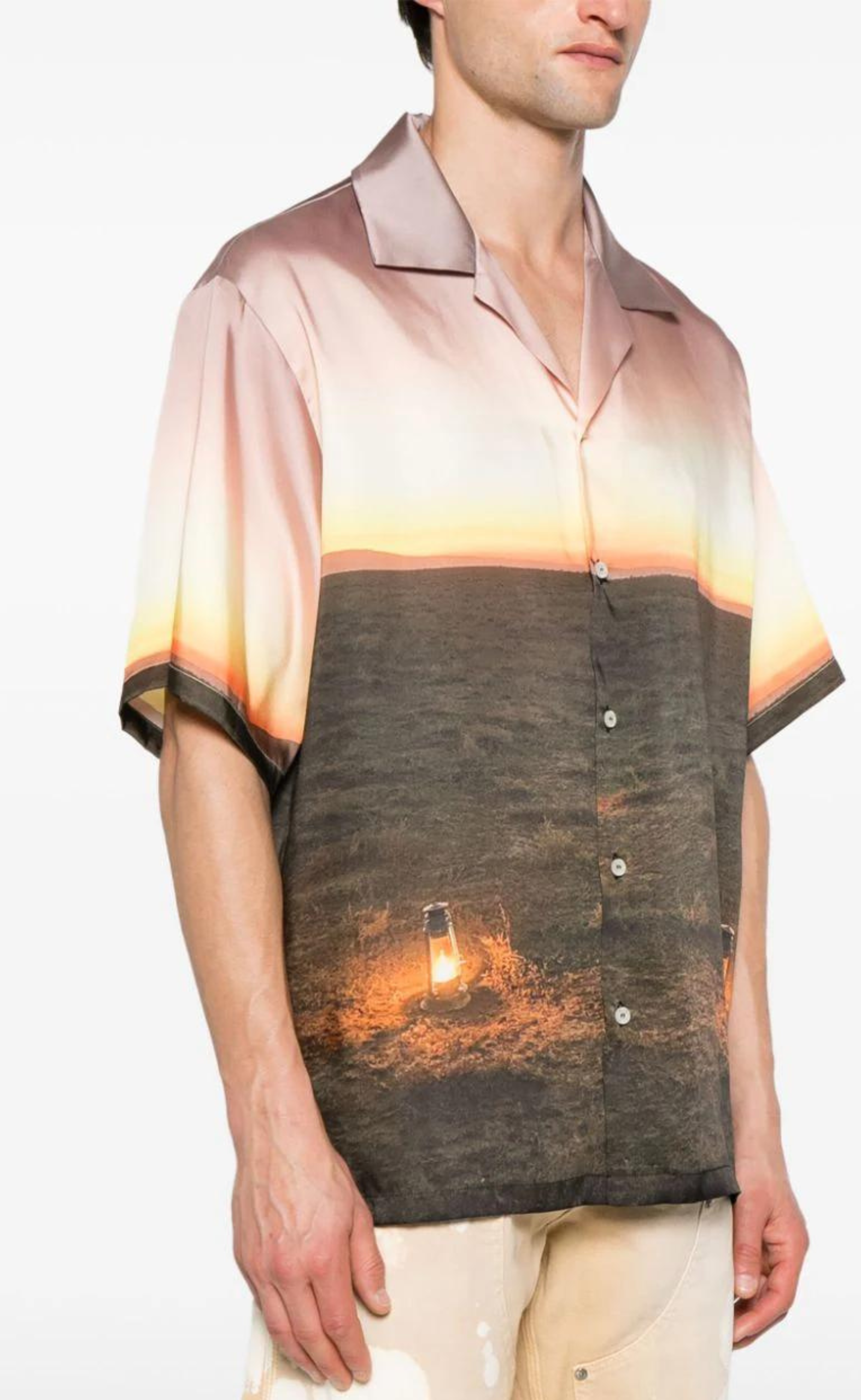 GRAPHIC PRINT SATIN MULTICOLOR SHIRT