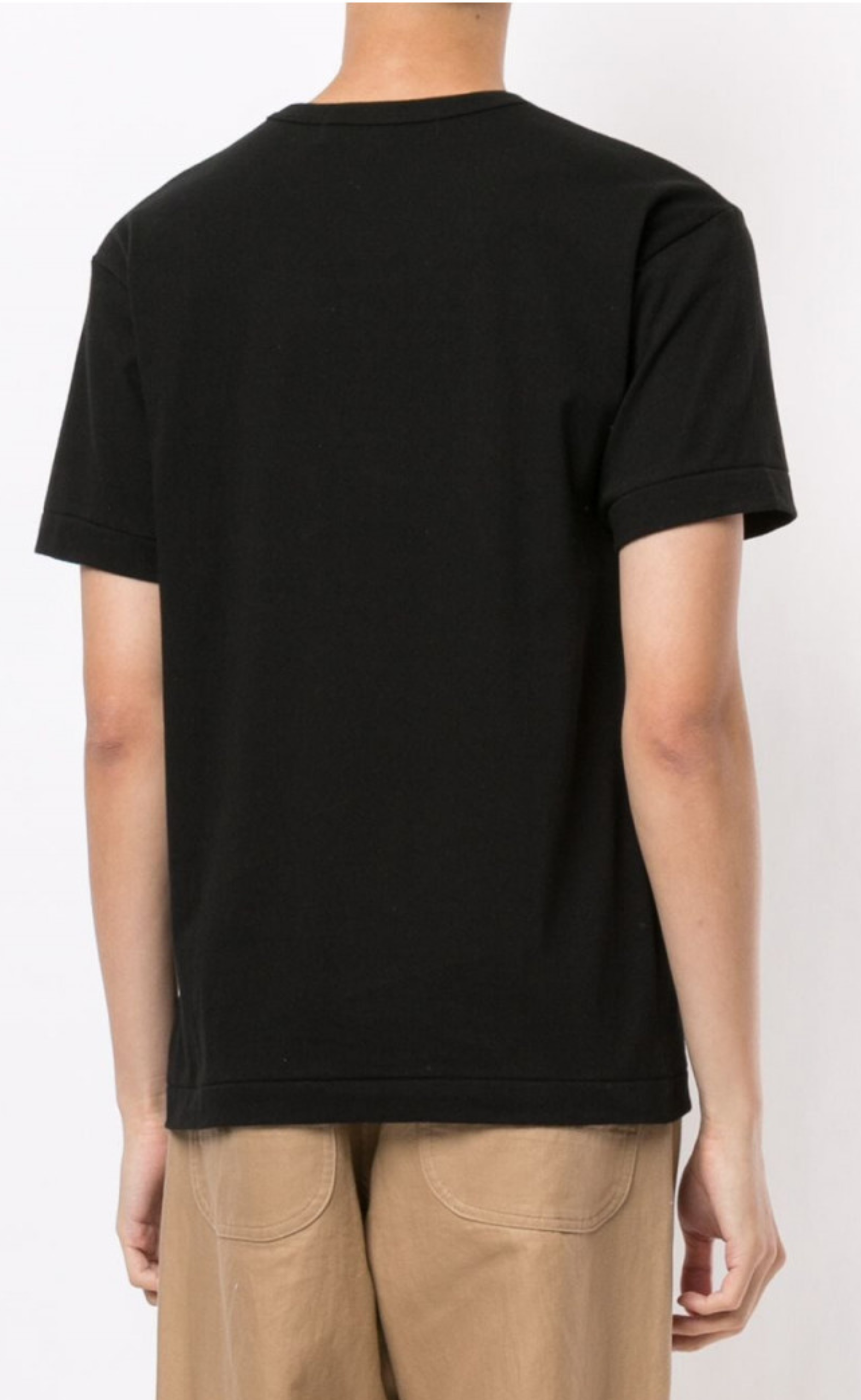 BLACK PLAY COMME DES GARÇONS T-SHIRT WITH DOUBLE RED HEART