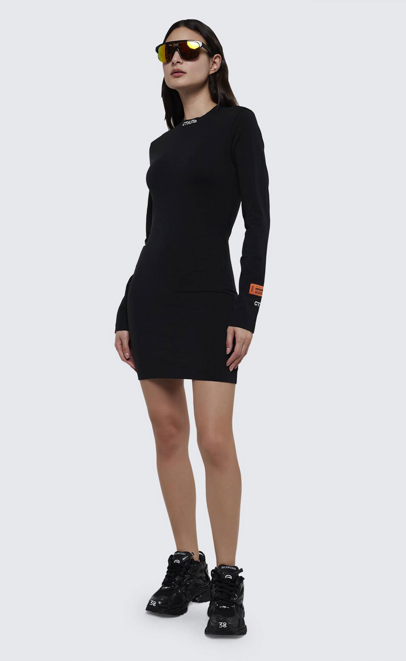 CTNMB LS DRESS BLACK WHITE