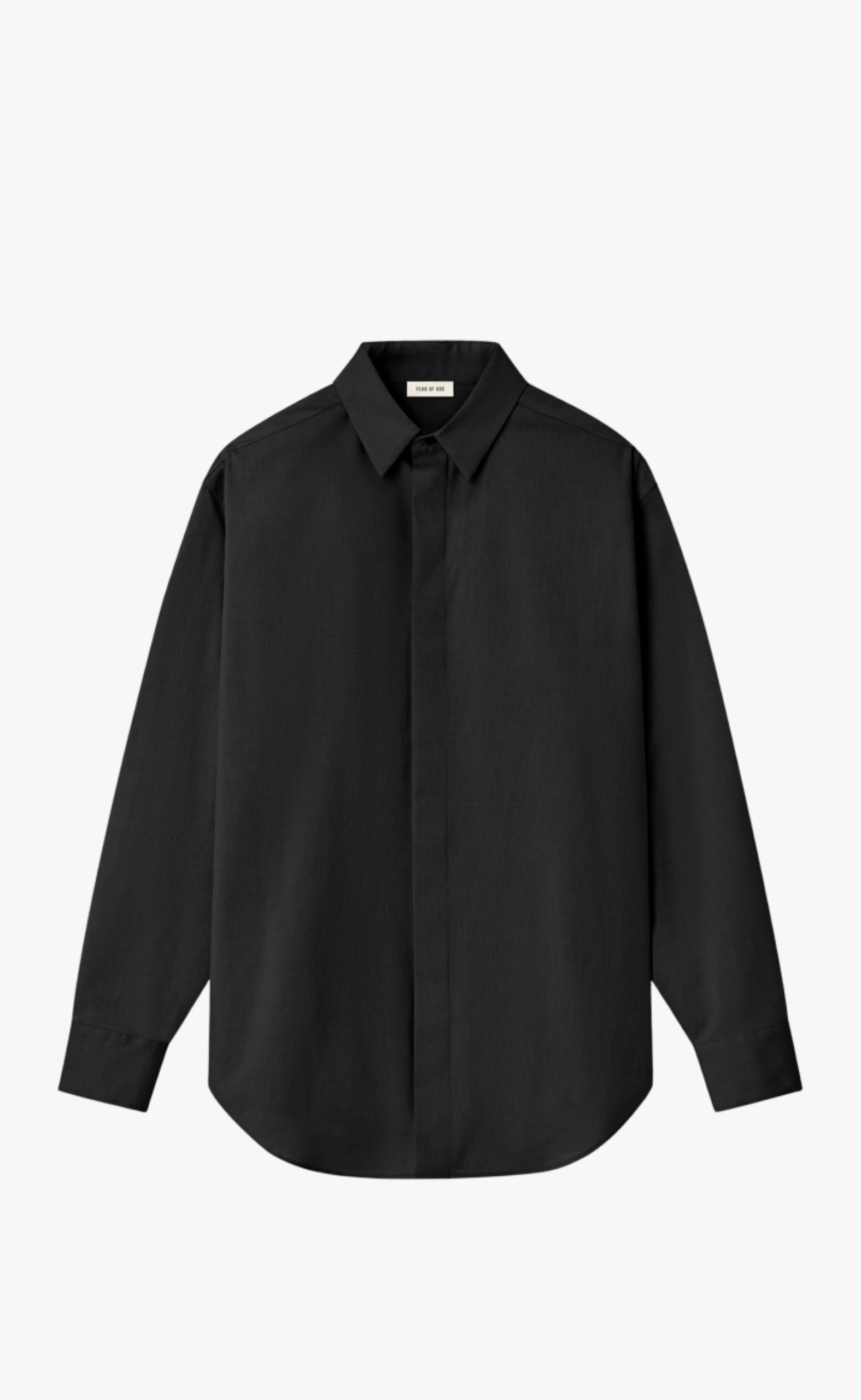 COTTON WOOL OXFORD CLASSIC BLACK SHIRT