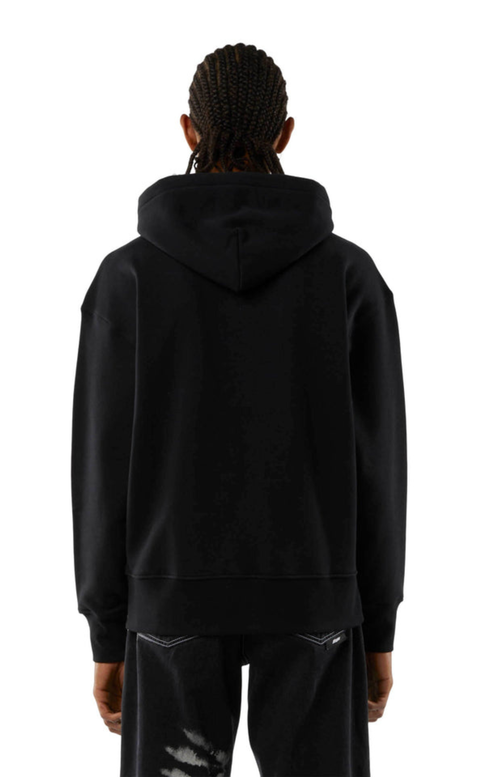MICRO LOGO ZIP BLACK HOODIE
