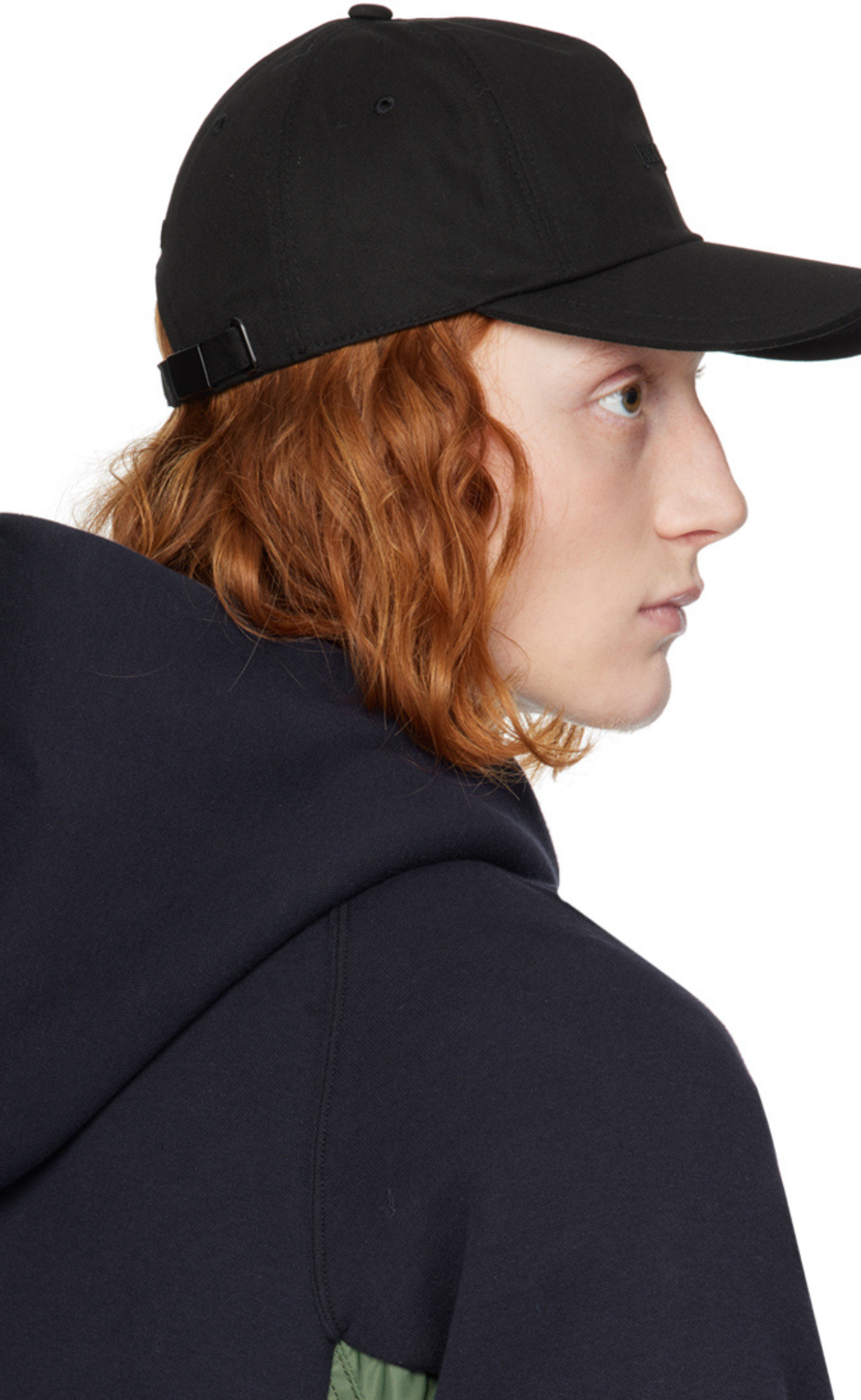 COTTON LOGO BALL BLACK HAT