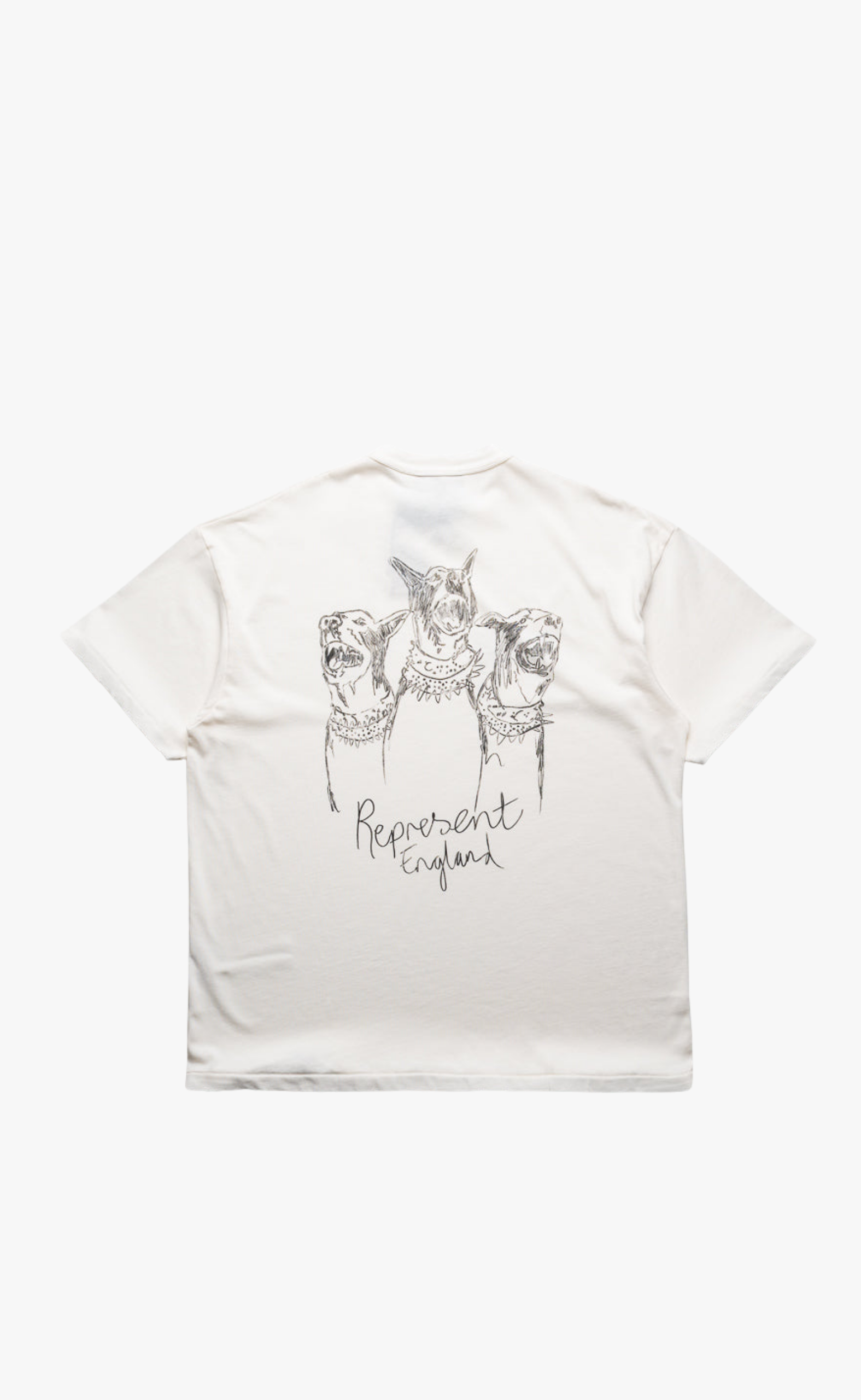 HAND DRAWN THOROUGHBRED DOGS FLAT WHITE T-SHIRT