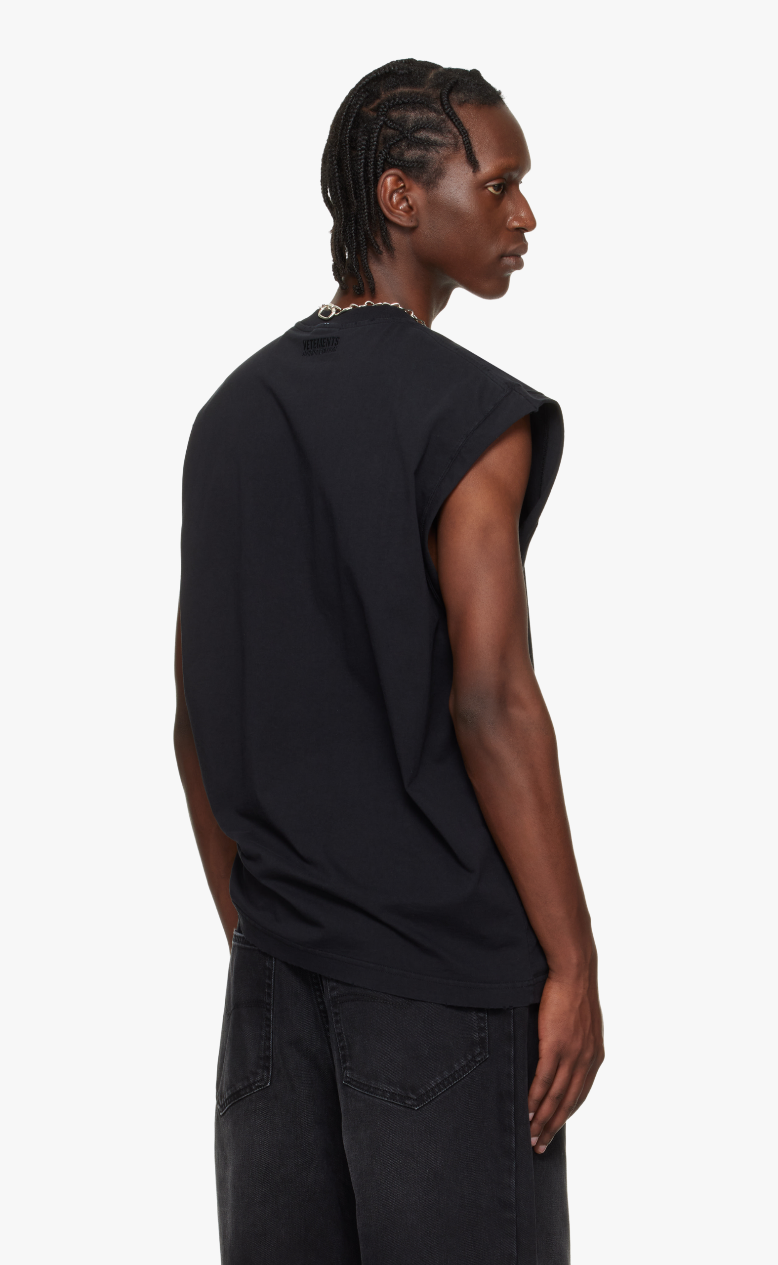 MOROCCO SLEEVELESS BLACK T-SHIRT