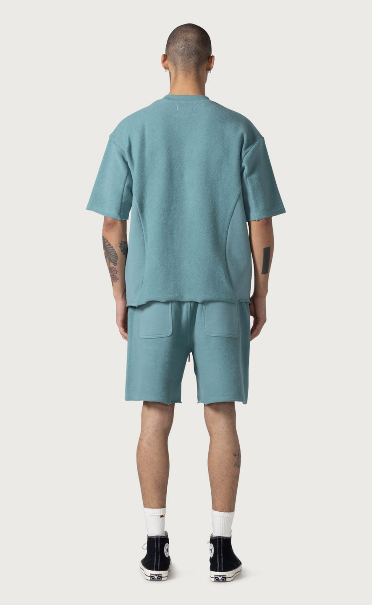 BLOCK PARTY REVERSE TERRY GREEN SHORTS