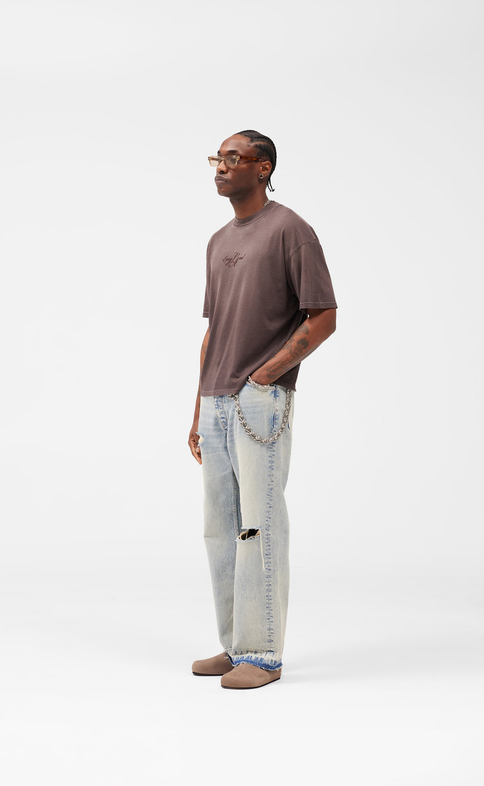 ENGLAND WASHED BROWN T-SHIRT