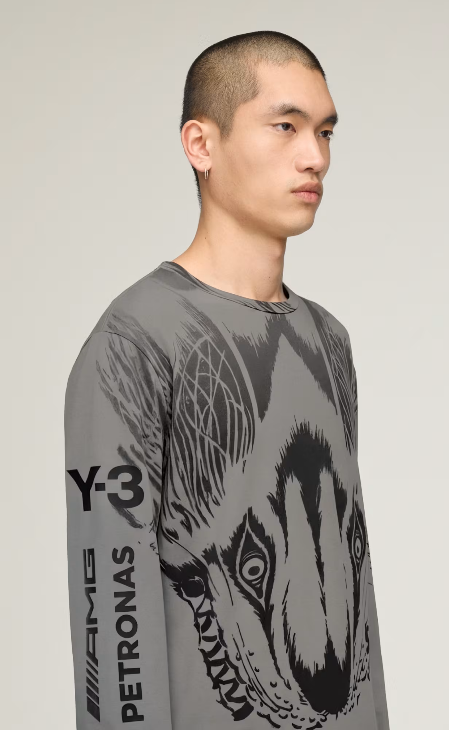 F1 MERCEDES WOLF BLACK GREY LONGSLEEVE