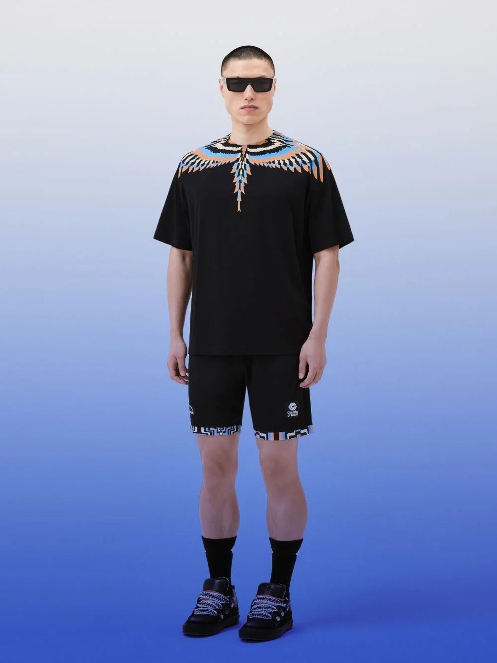 OPTICAL WINGS OVER T-SHIRT BLACK SALMON