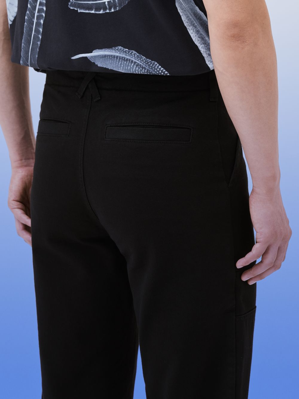CROSS COTTON STRAIGHT PANTS BLACK BLACK