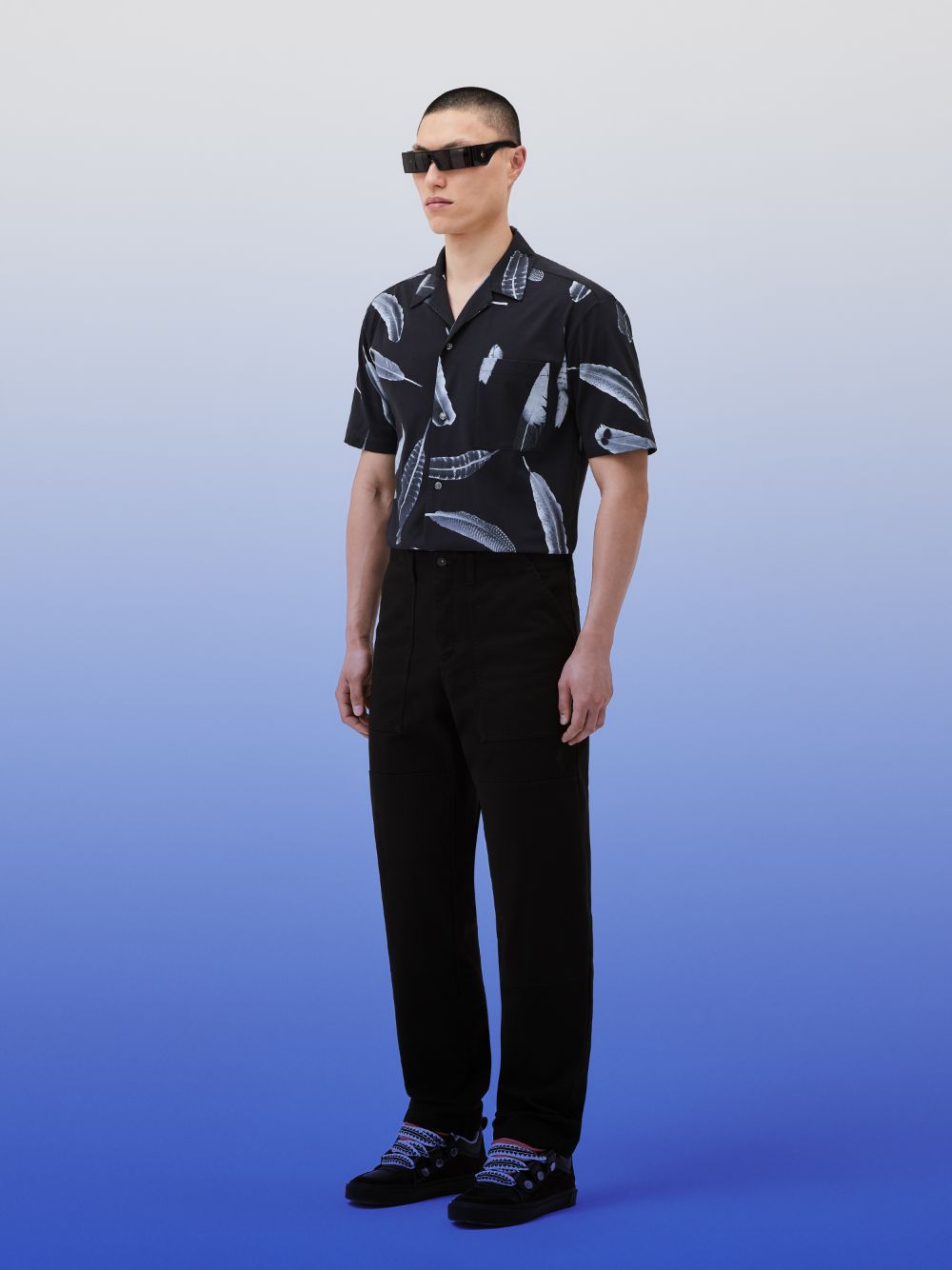 CROSS COTTON STRAIGHT PANTS BLACK BLACK