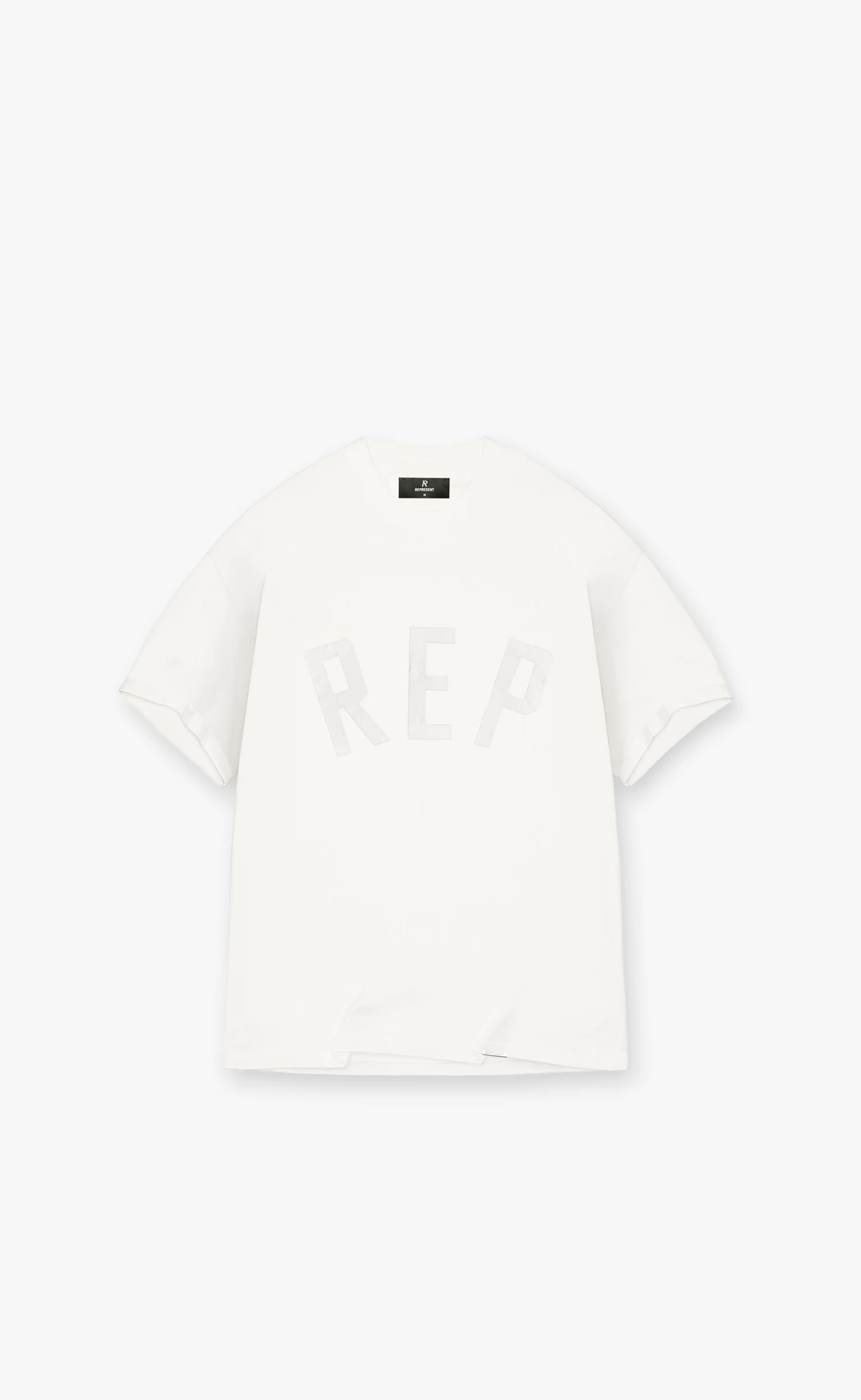 REP APPLIQUE FLAT WHITE T-SHIRT