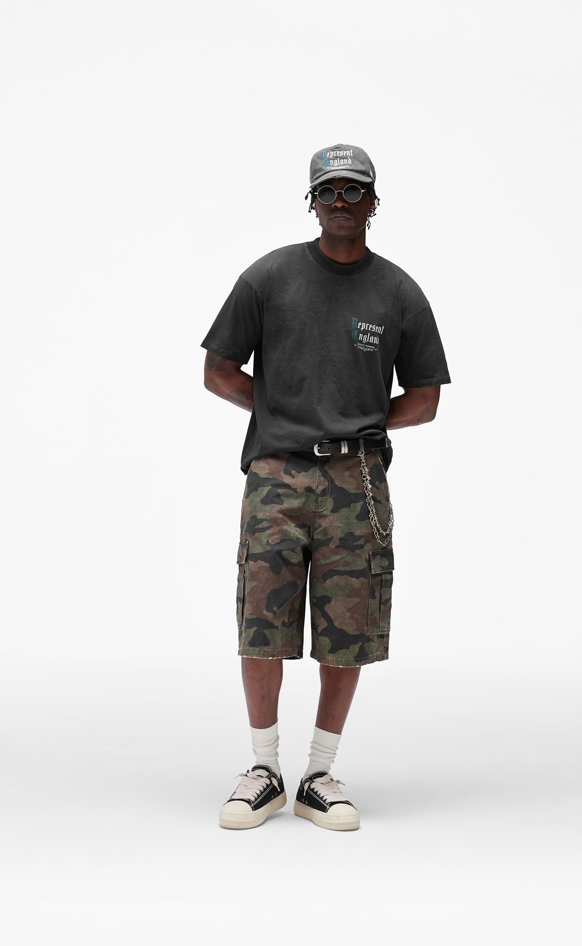 PRIVATE MEMBERS STAINED BLACK T-SHIRT