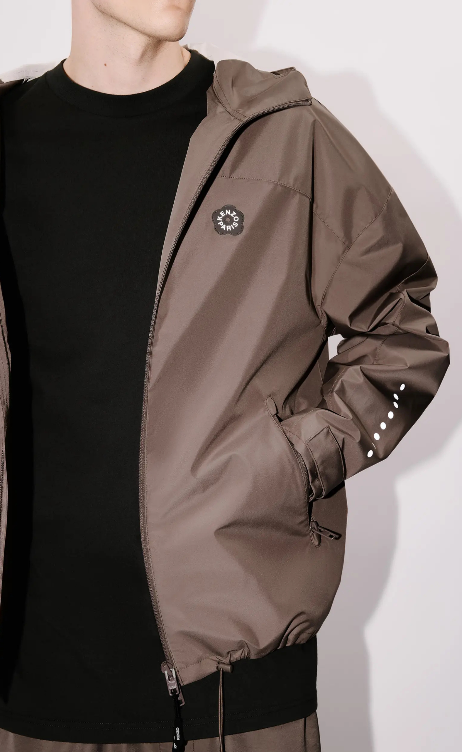 BOKE FLOWER 2.0 TECHNICAL WINDBREAKER TAUPE JACKET
