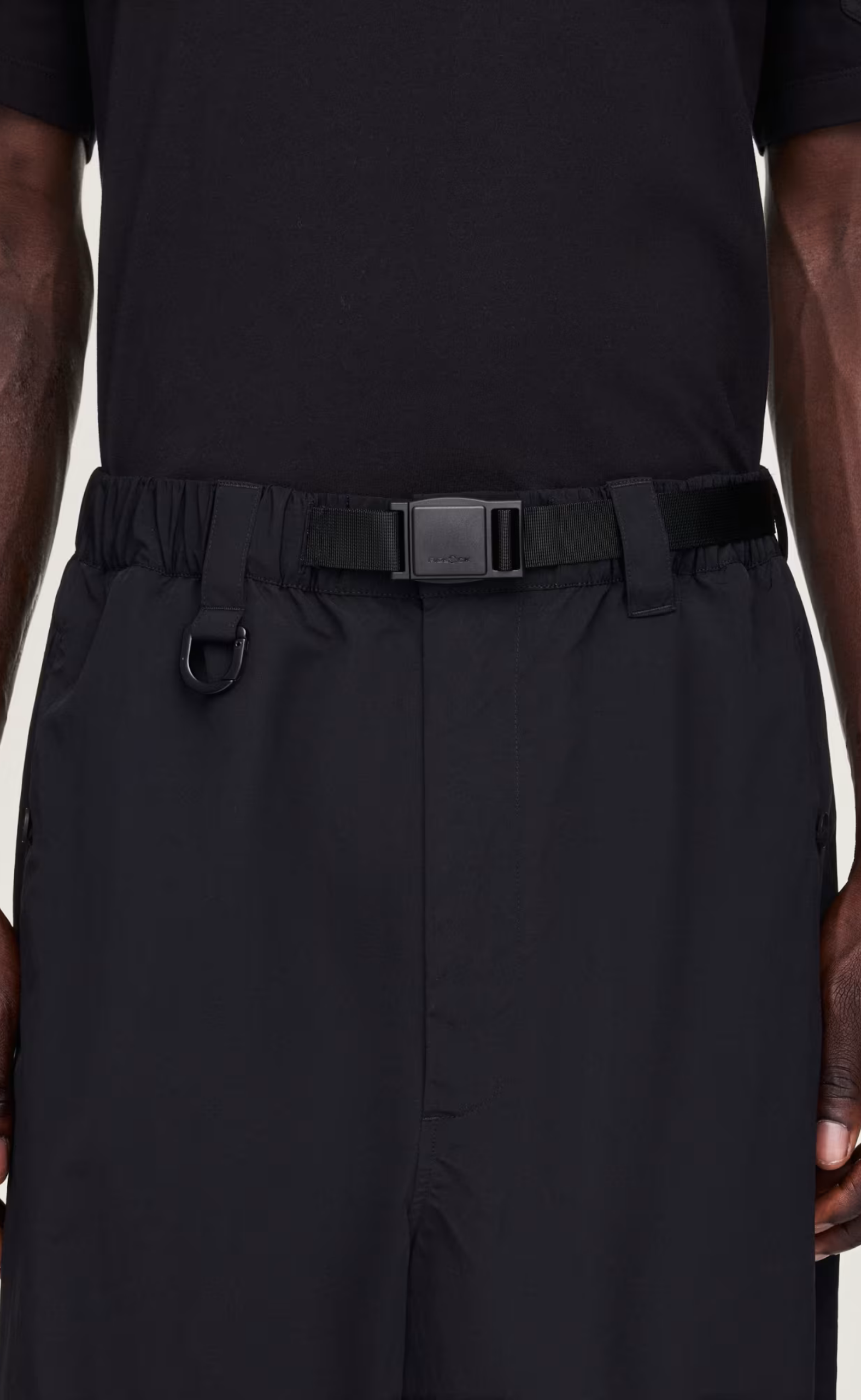 NYLON BOTTOMS BLACK PANTS