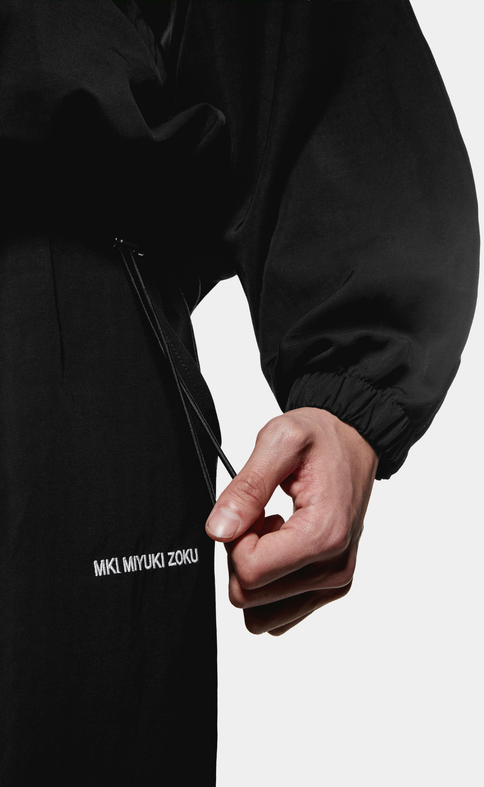 VISCOSE LINEN TRACK BLACK JACKET