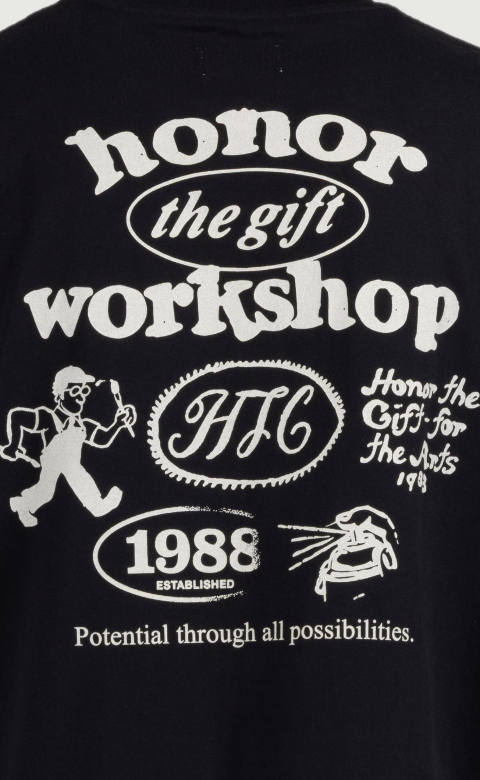 HONOR WORKSHOP BLACK T-SHIRT