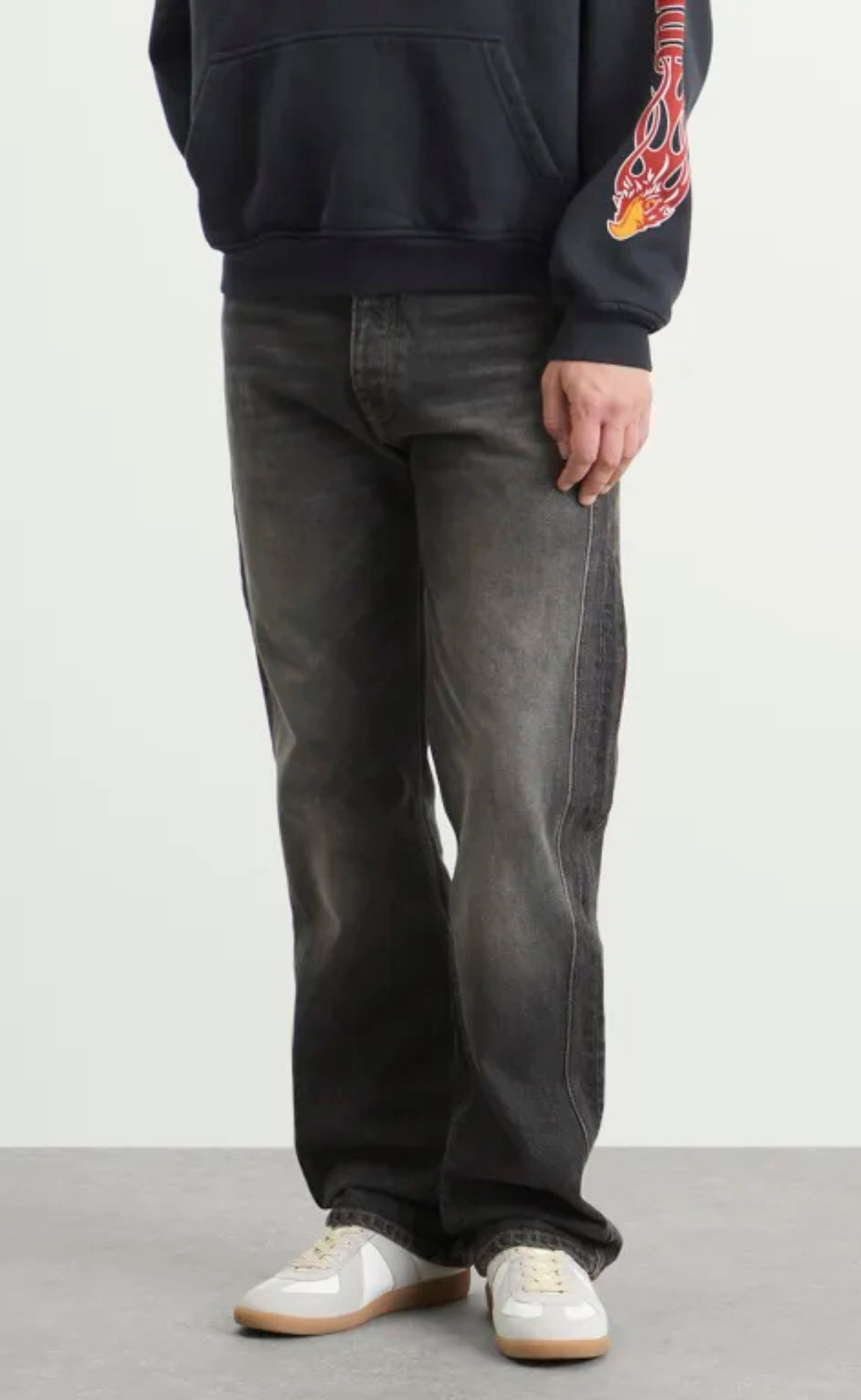 90S TRAXEDO DENIM AGOURA BLACK JEANS