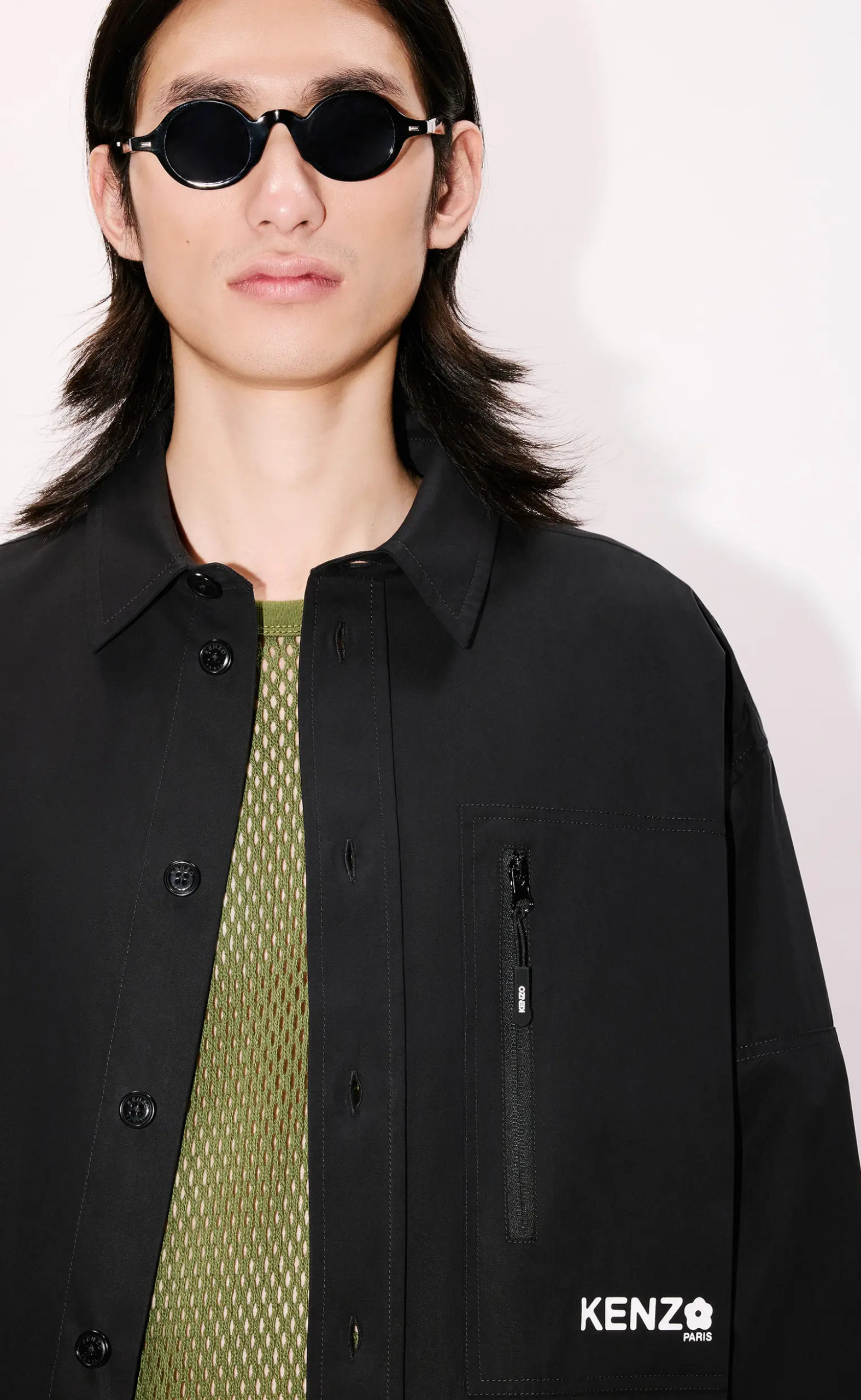 BOKE FLOWER 2.0 TECHNICAL OVERSIZED BLACK SHIRT