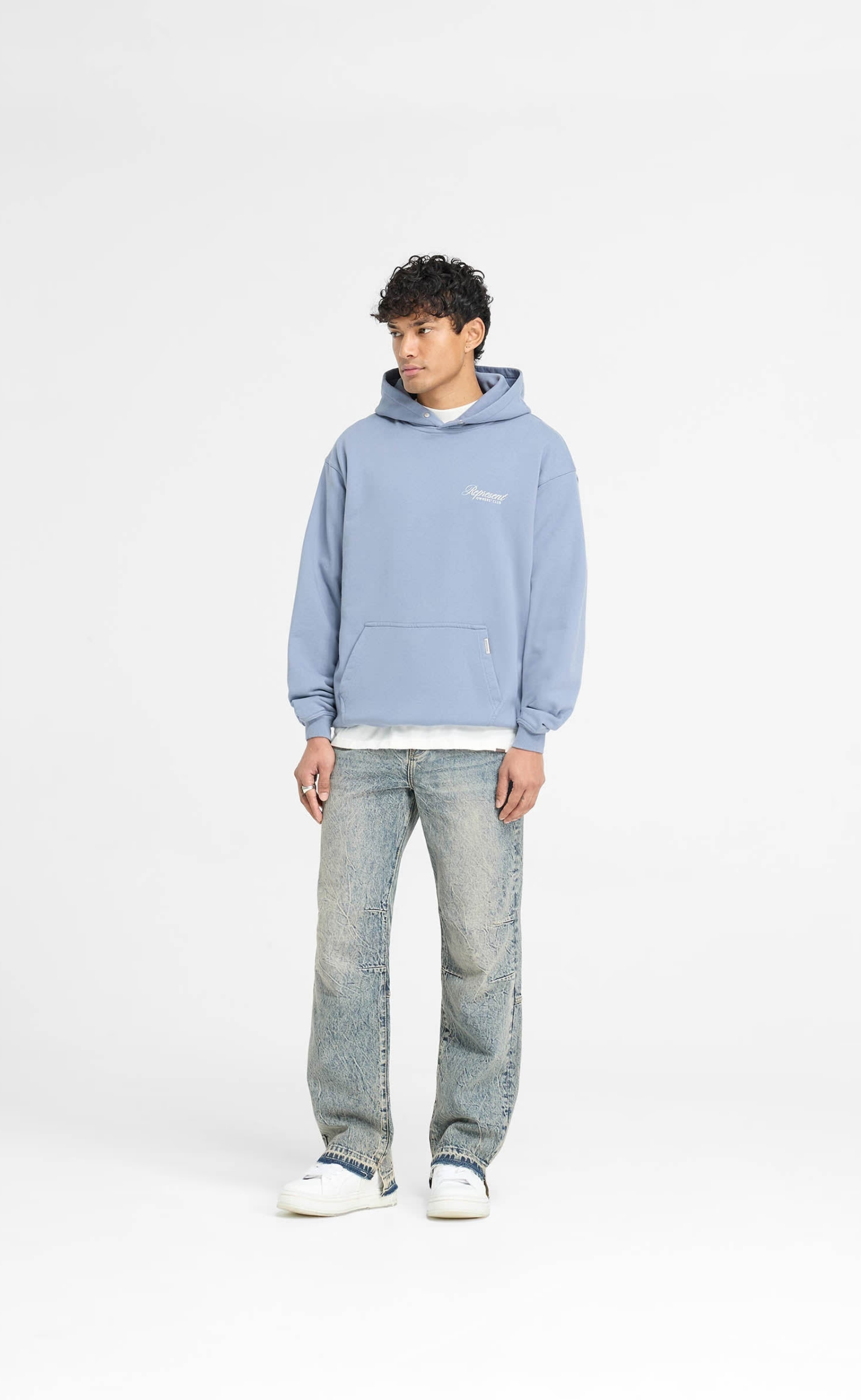 REPRESENT OWNERS CLUB SCRIPT DUSTY BLUE HOODIE