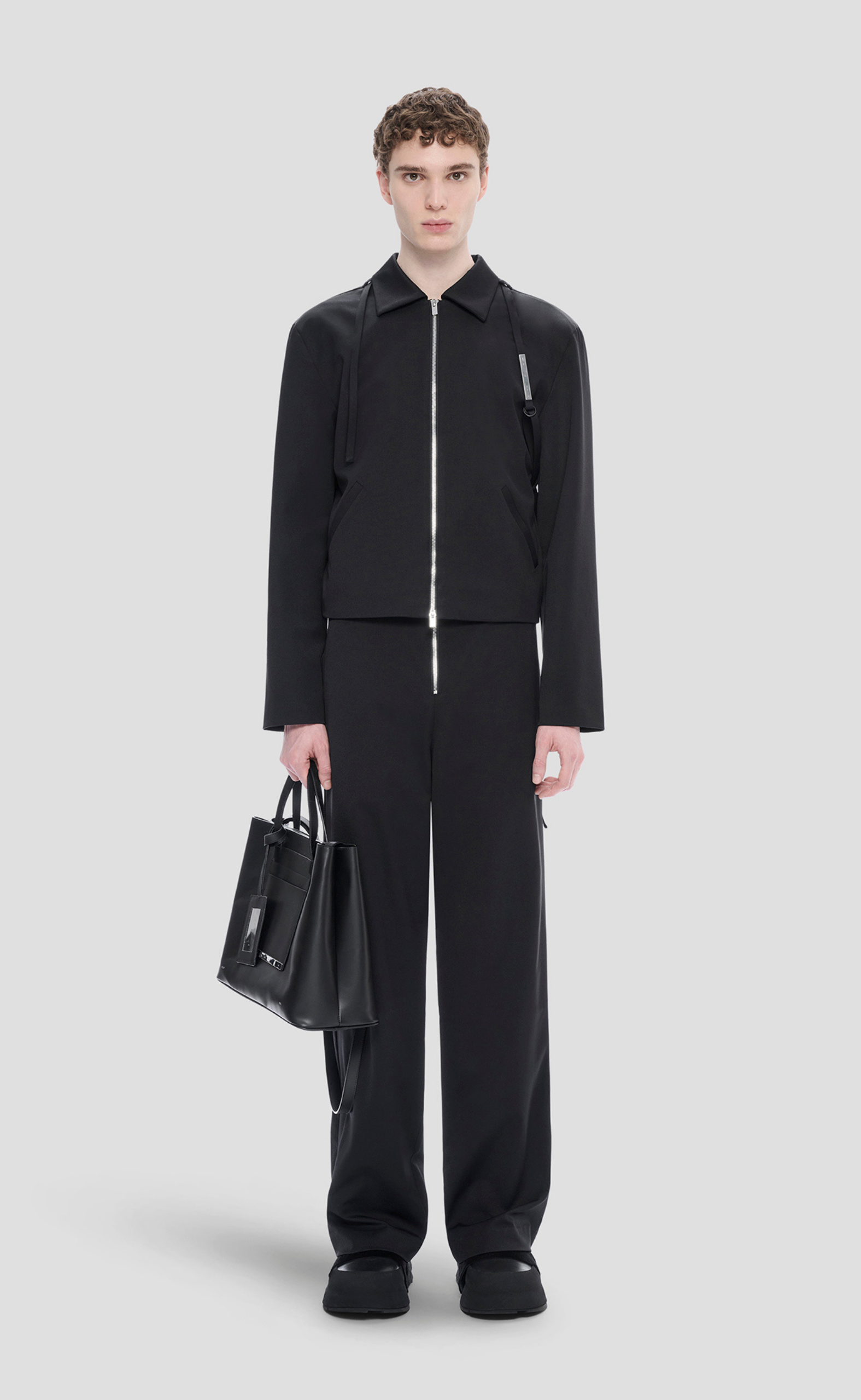 MOIRE BLACK PANTS