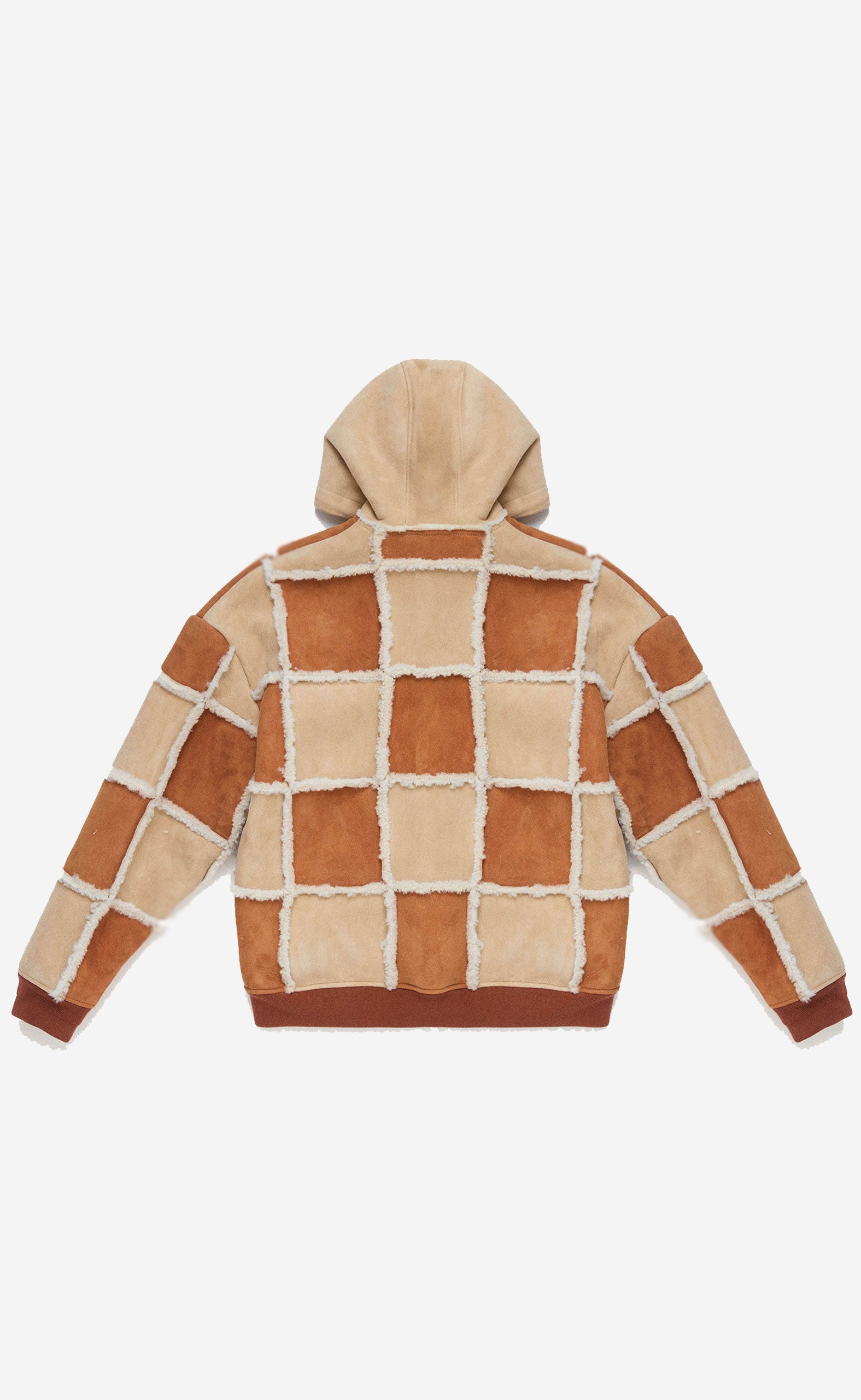 CROSS PATCHWORK SHEARLING ZIP JKT ECRU B