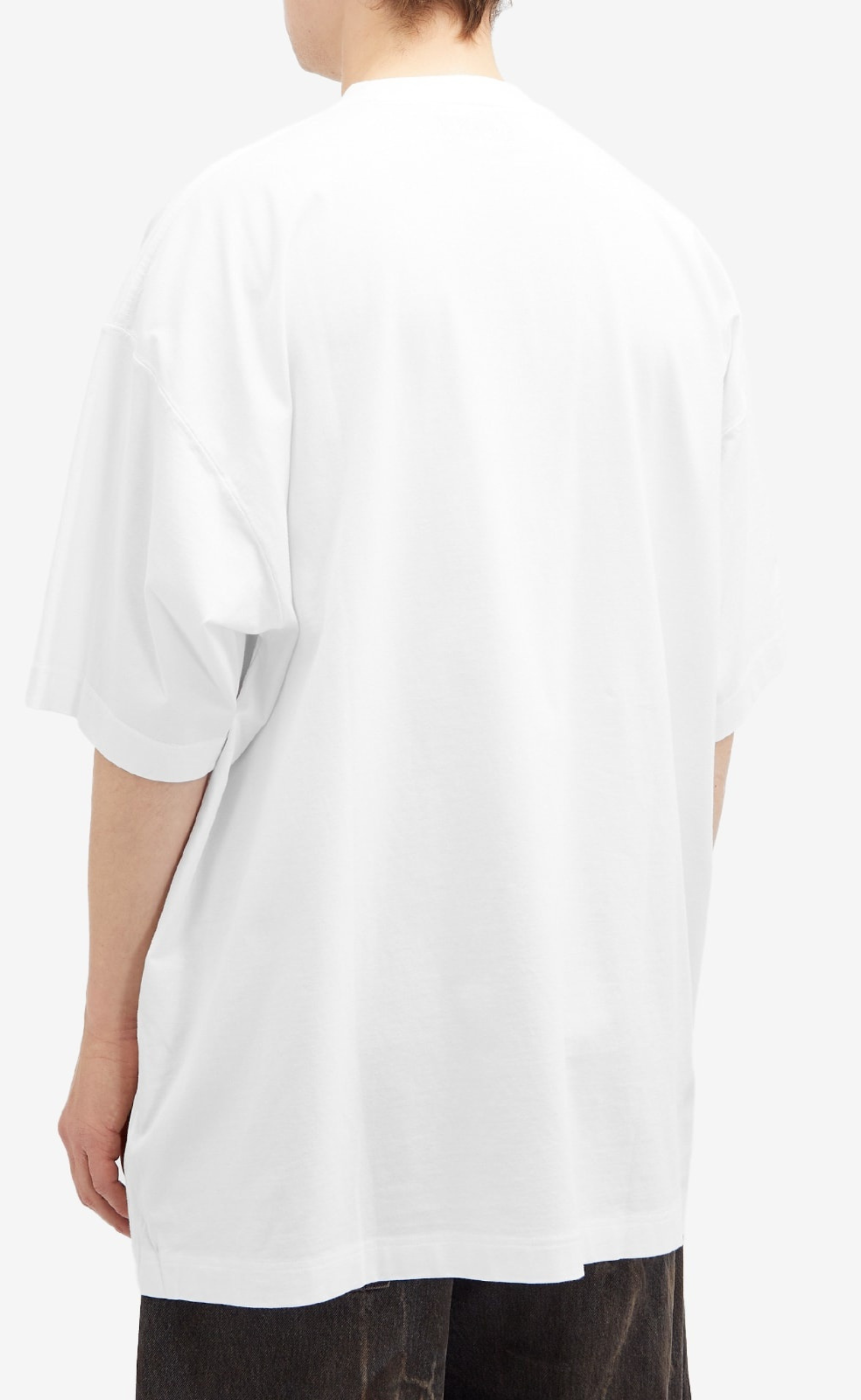 OVAL LOGO OVERSIZED WHITE T-SHIRT