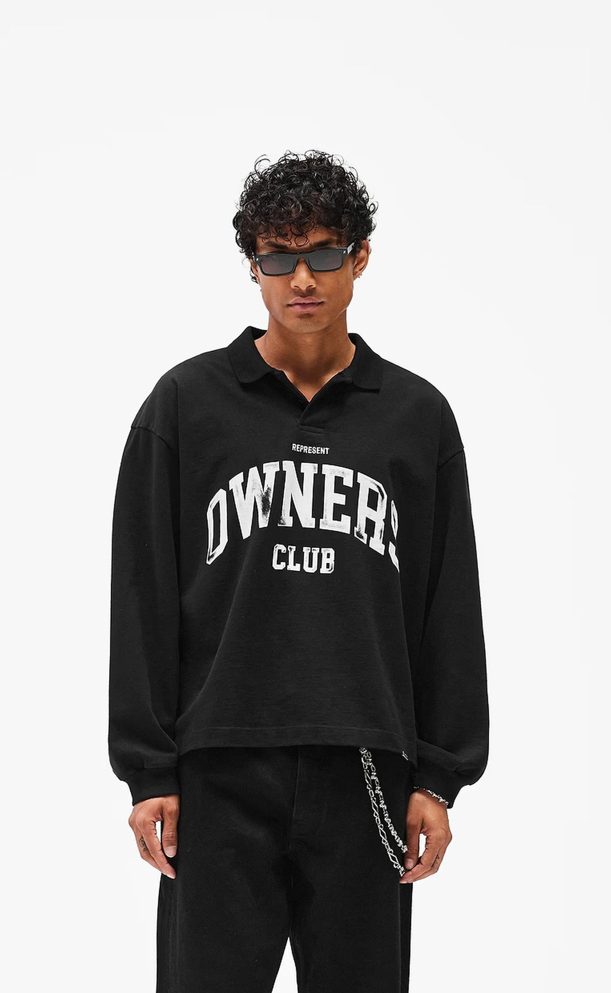OWNERS RUGBY POLO JET BLACK LONGSLEEVE