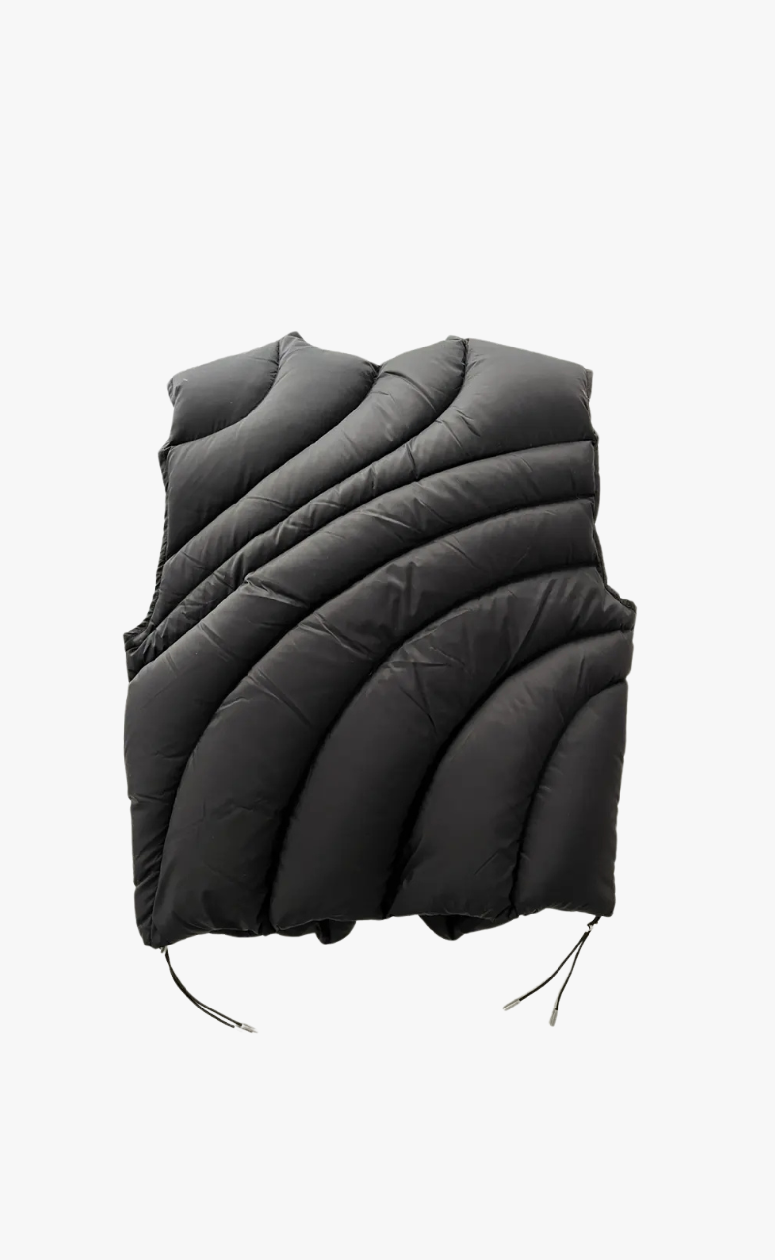 LAYERED DOWN BLACK VEST