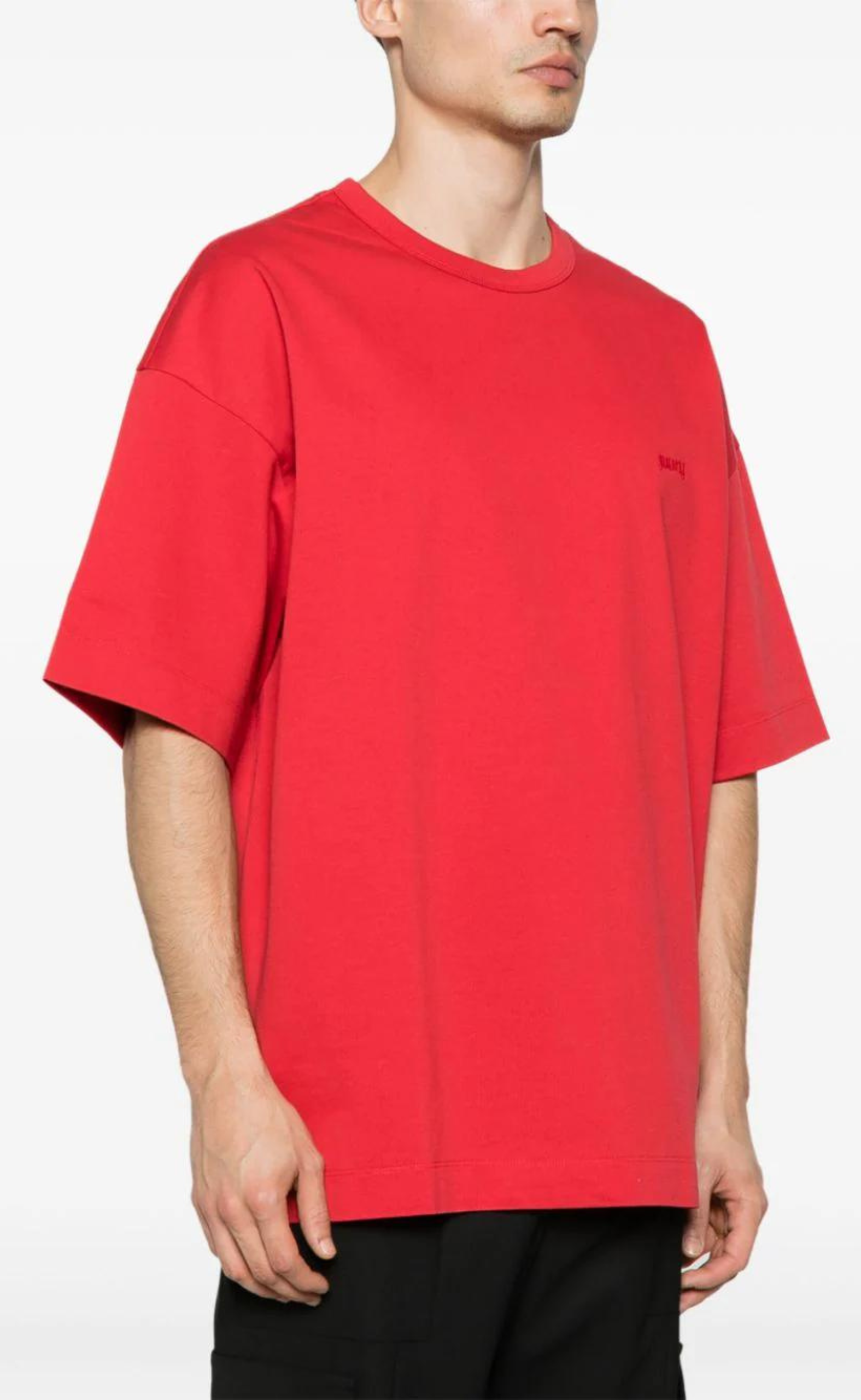 SEMI-OVER FIT GRAPHIC RED T-SHIRT
