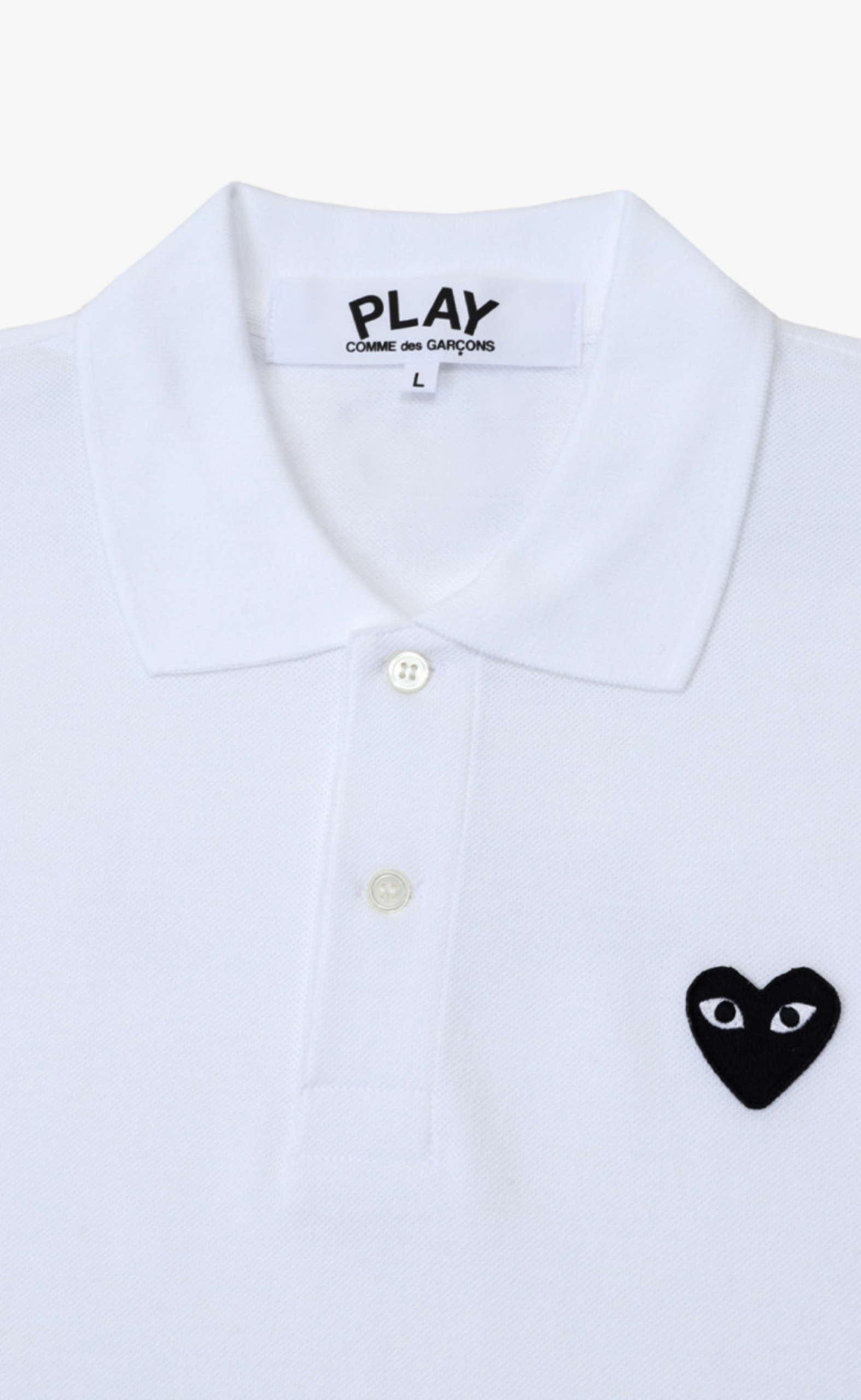WHITE MEN POLO T-SHIRT WITH BLACK HEART
