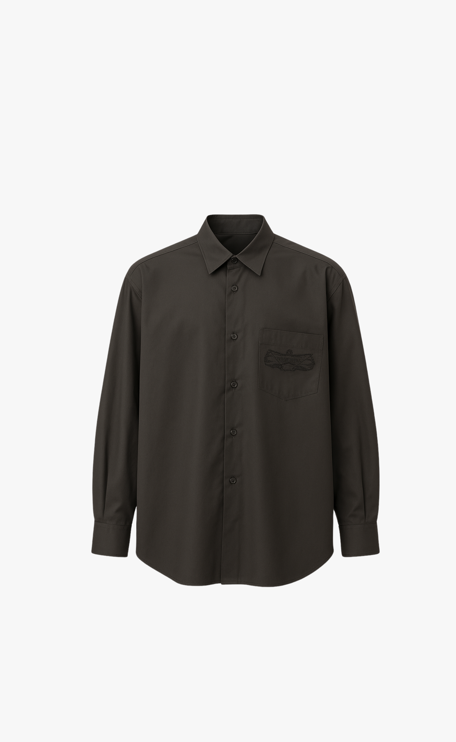 EMBROIDERED LOGO CLASSIC BLACK SHIRT
