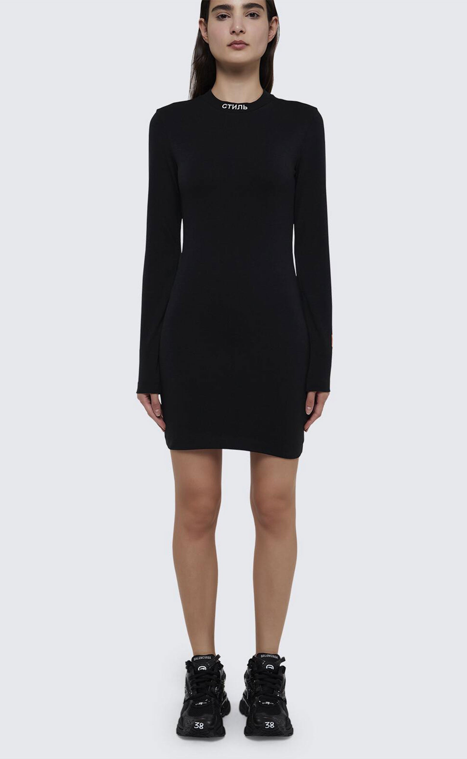 CTNMB LS DRESS BLACK WHITE