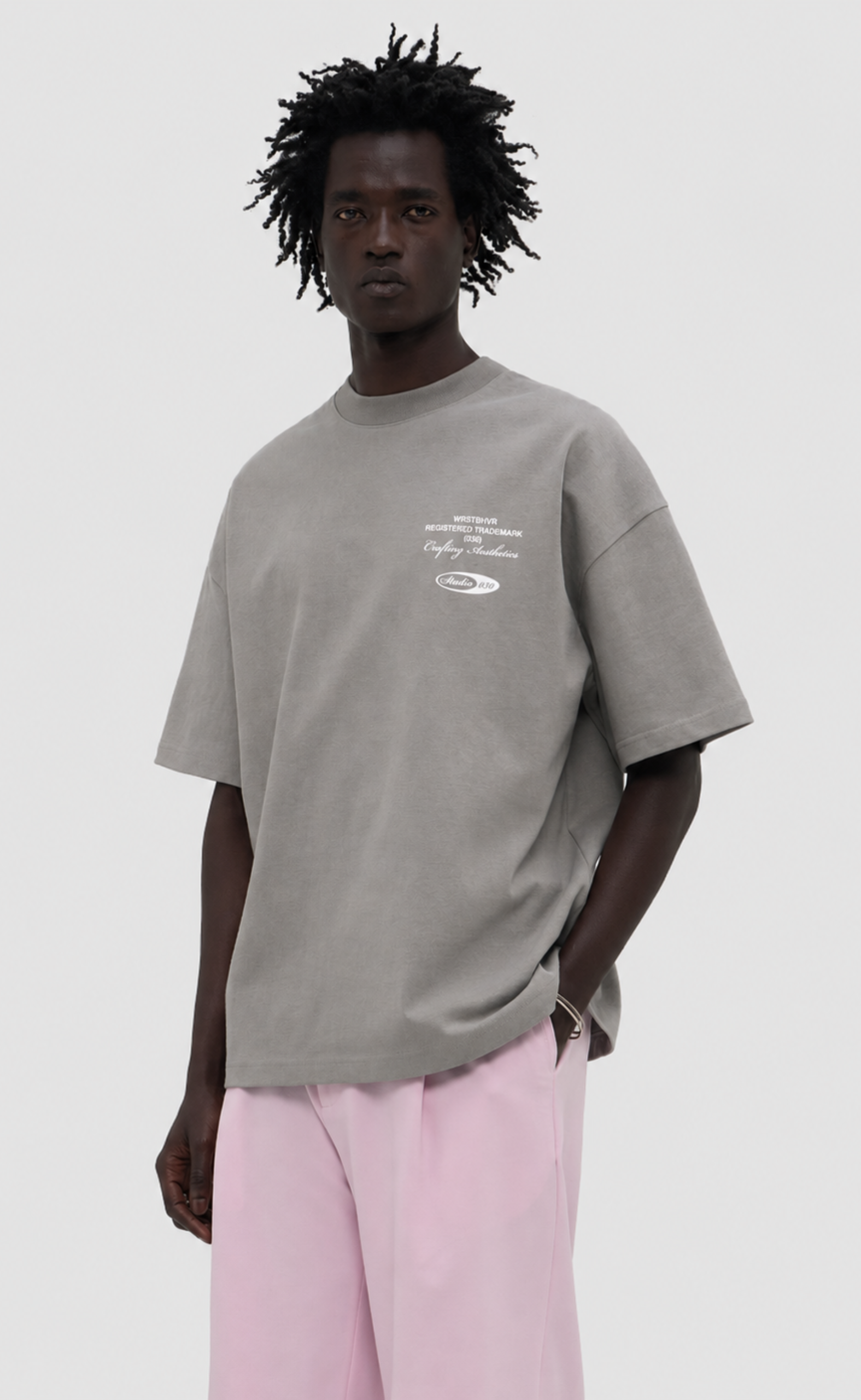 STUDIO V13 GRAY FLANNEL T-SHIRT