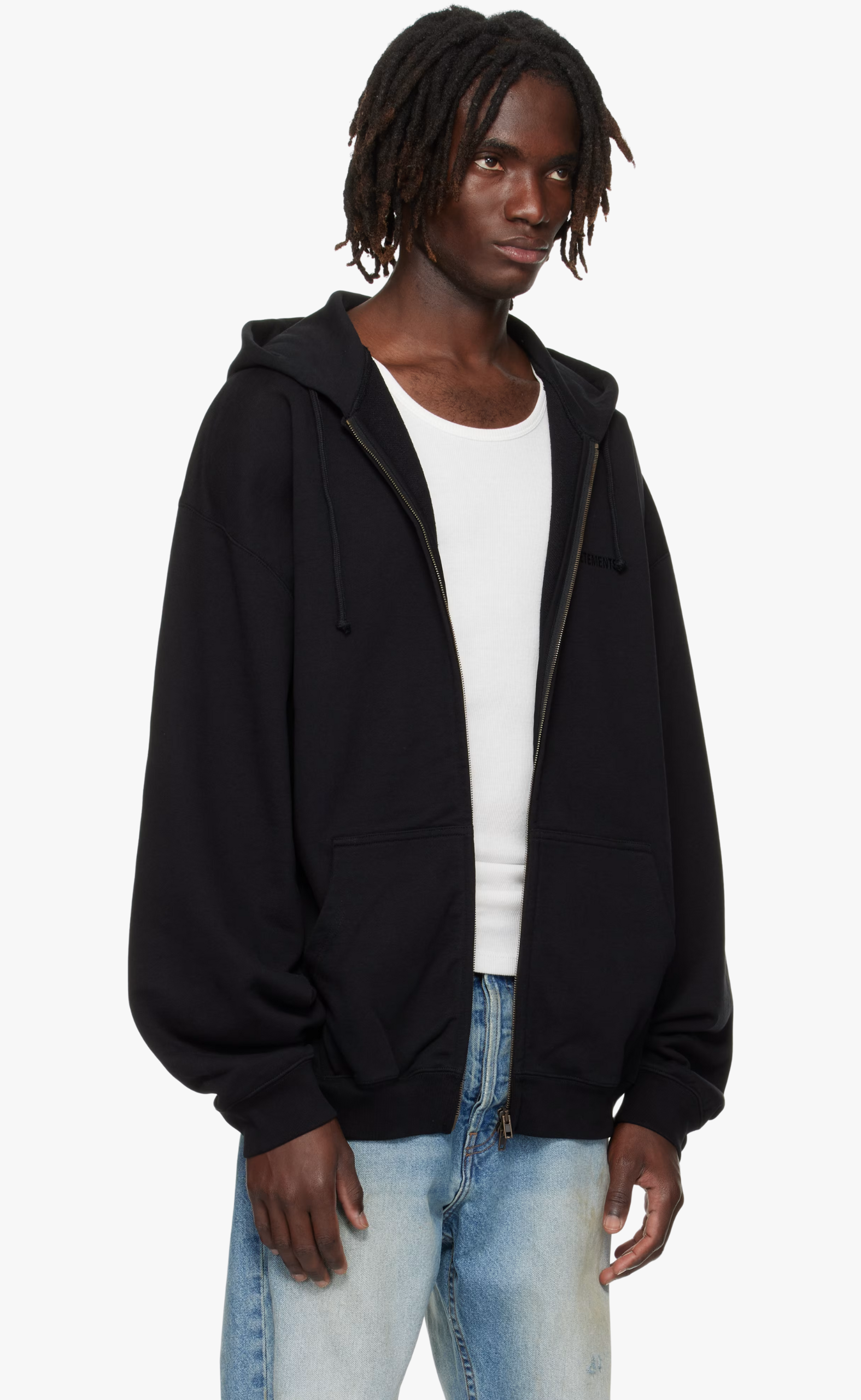 LOGO OVERSIZED BLACK HOODIE