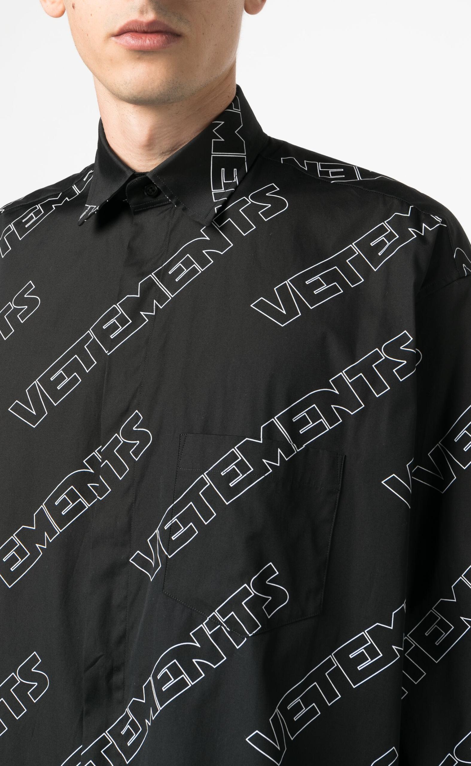 BLACK SPACE MONOGRAM SHIRT
