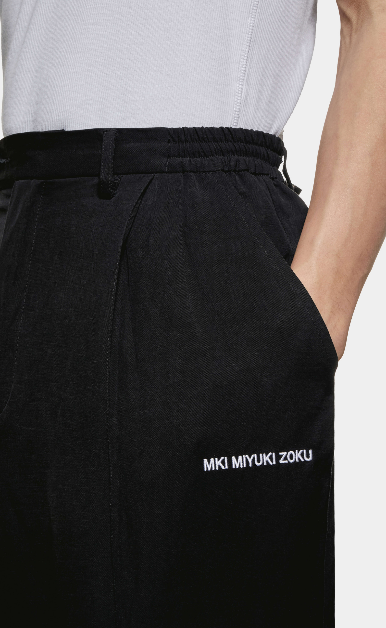 VISCOSE LINEN WIDE FIT SUIT BLACK PANTS