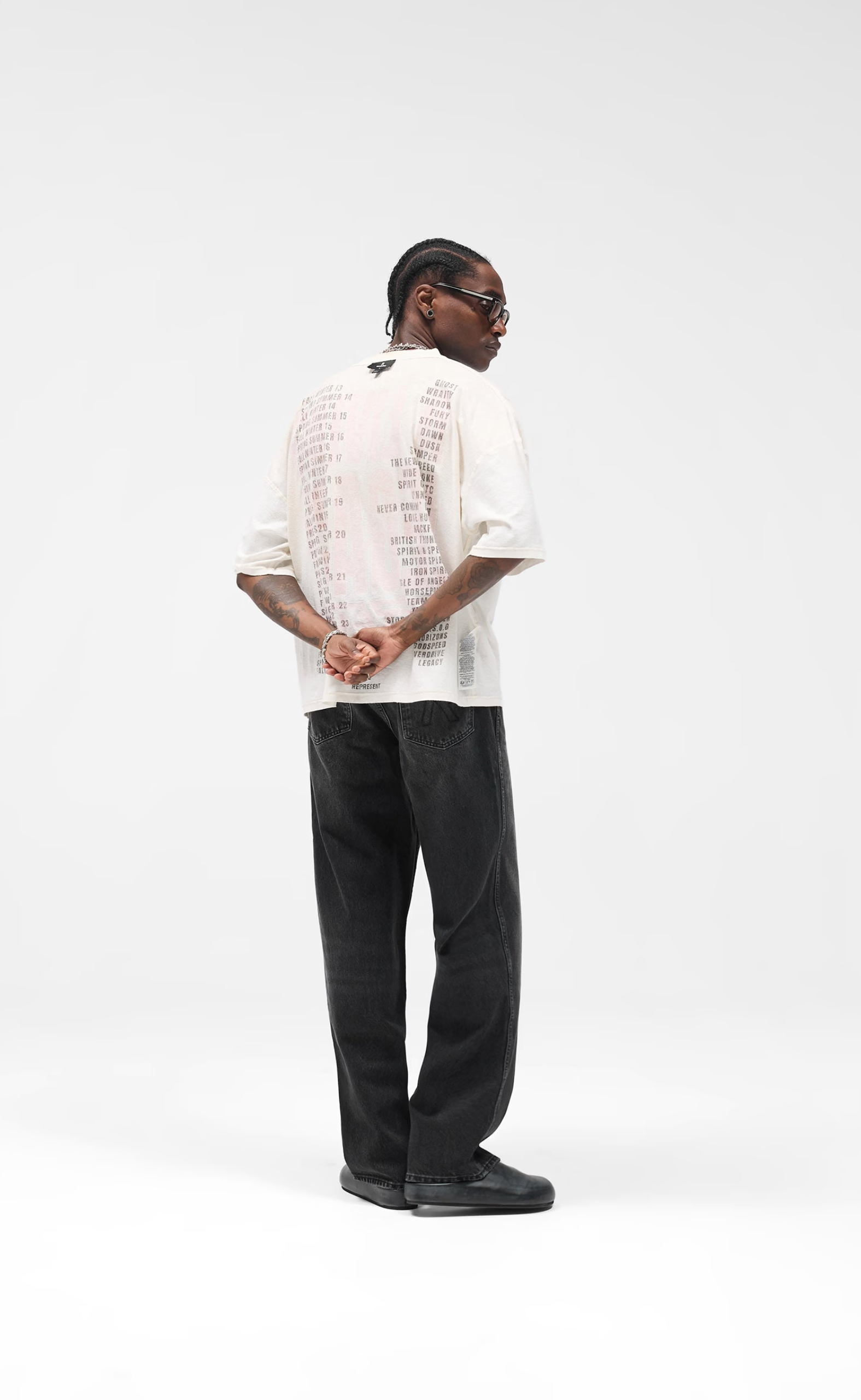 REPRESENT LIVING LEGACY WASHED ECRU T-SHIRT