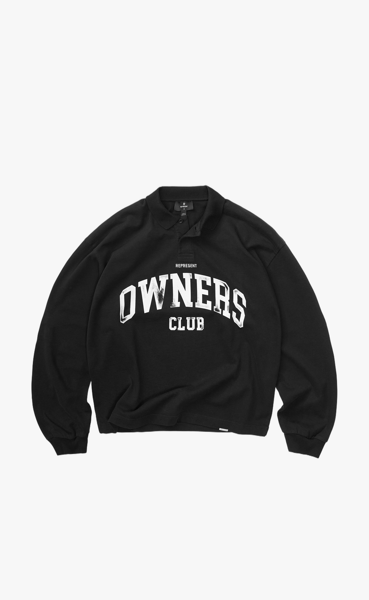 OWNERS RUGBY POLO JET BLACK LONGSLEEVE