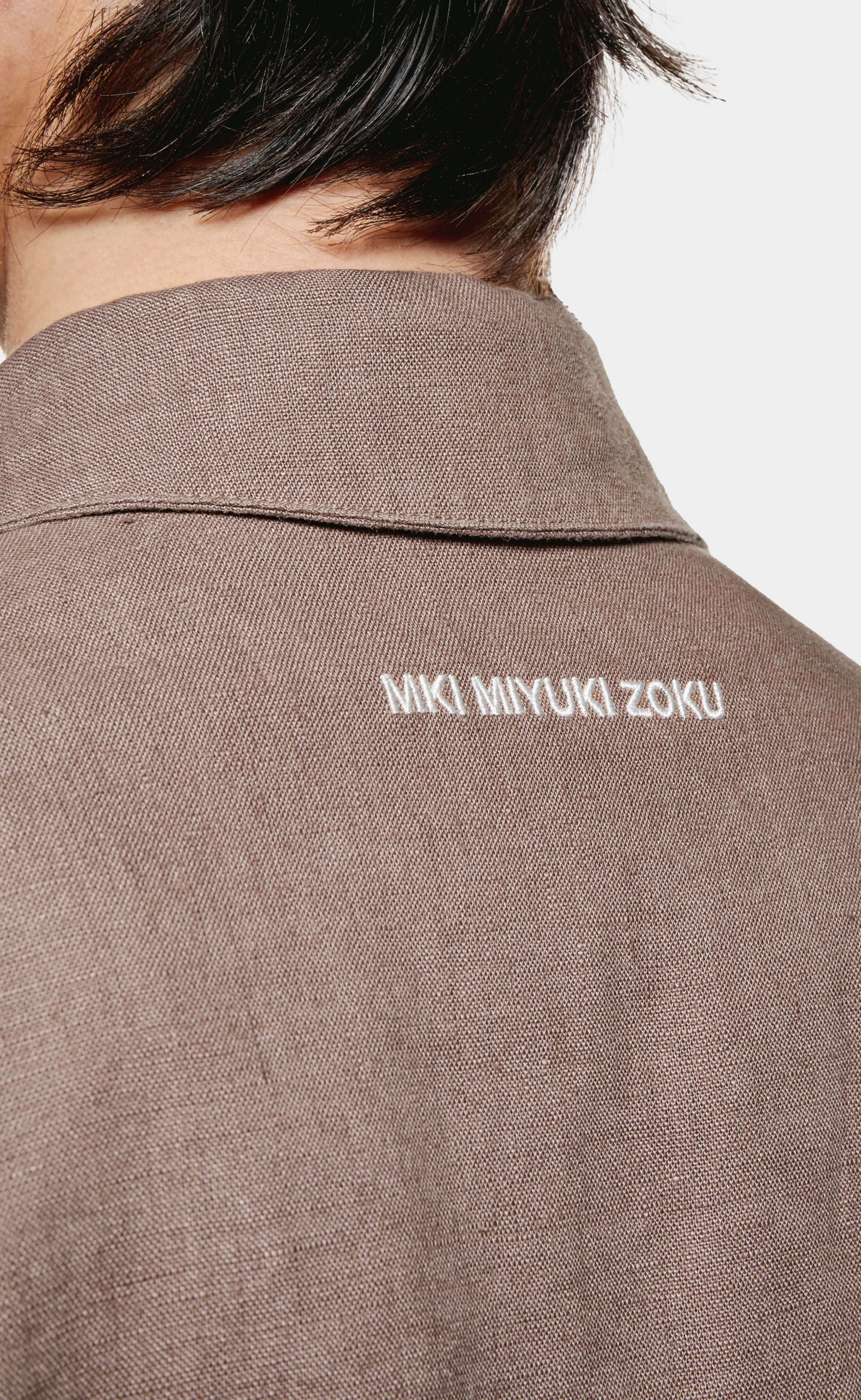 LINEN BOX DRESS MUSHROOM SHIRT