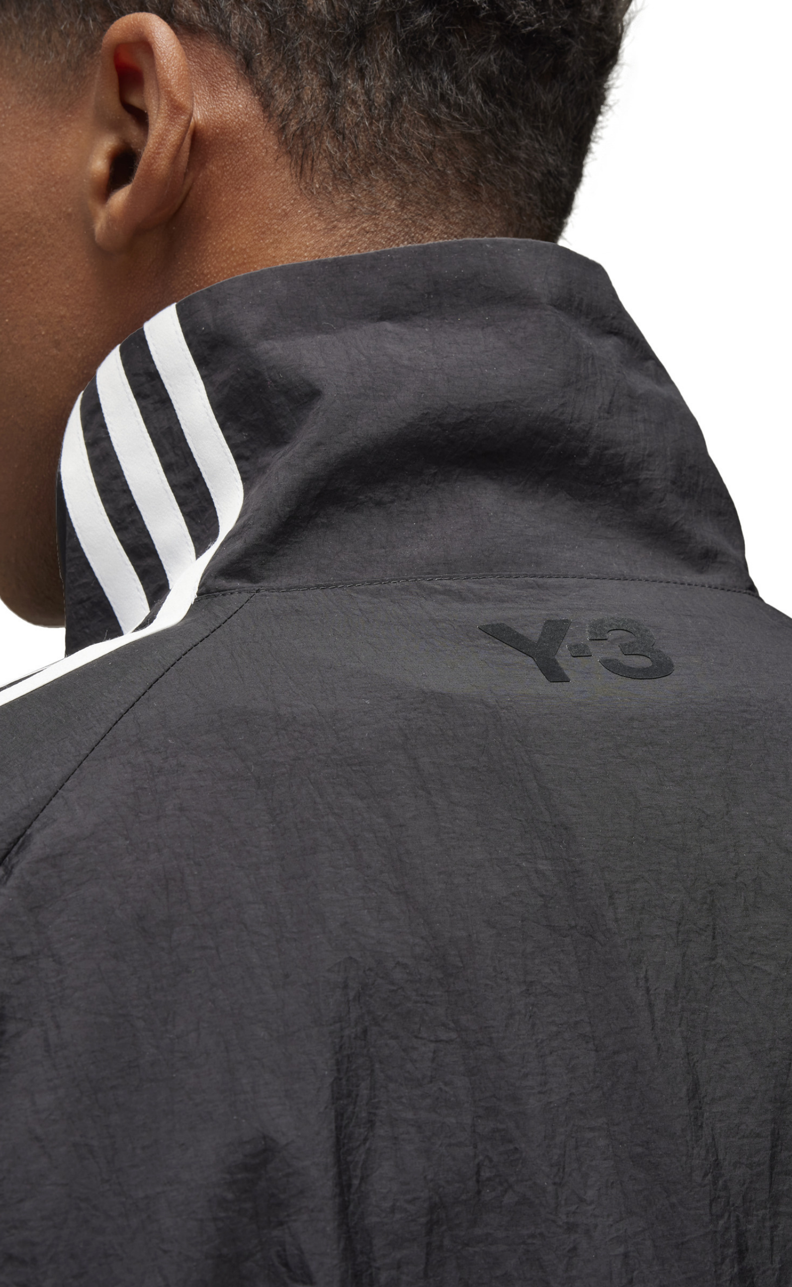 3-STRIPES NYLON SHELL BLACK JACKET