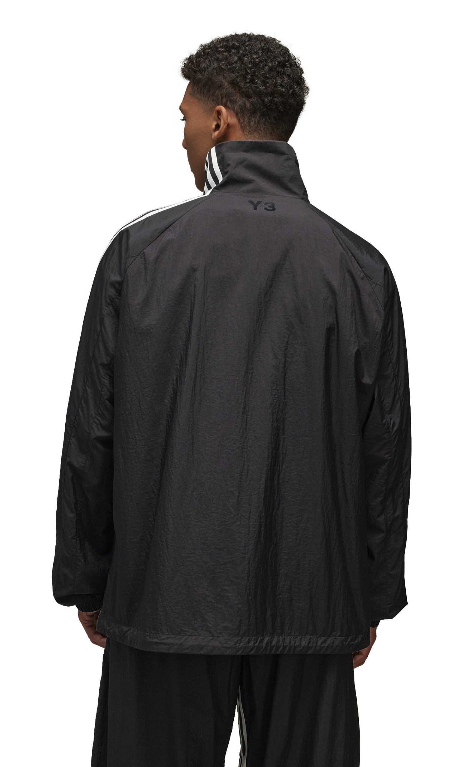 3-STRIPES NYLON SHELL BLACK JACKET