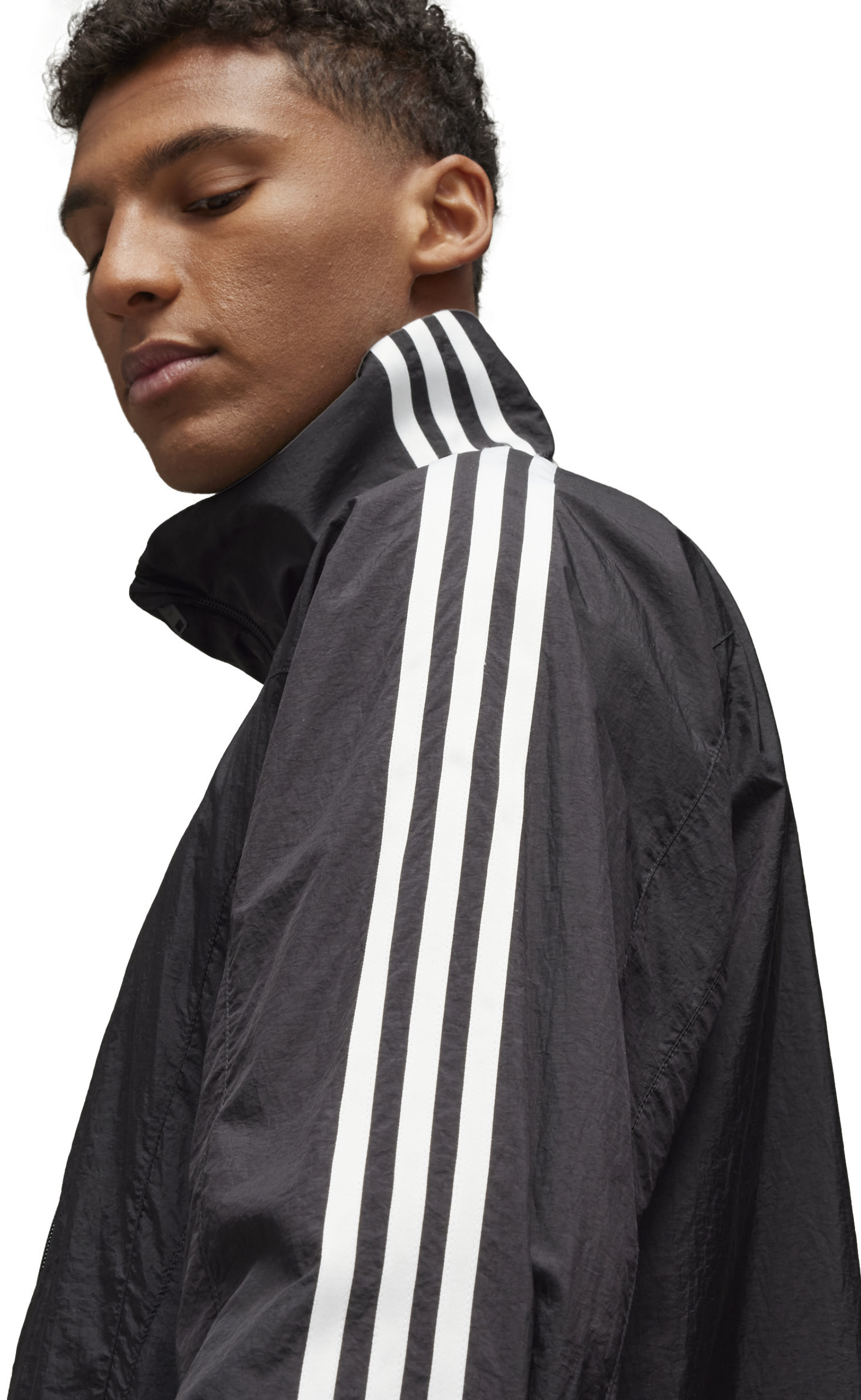 3-STRIPES NYLON SHELL BLACK JACKET