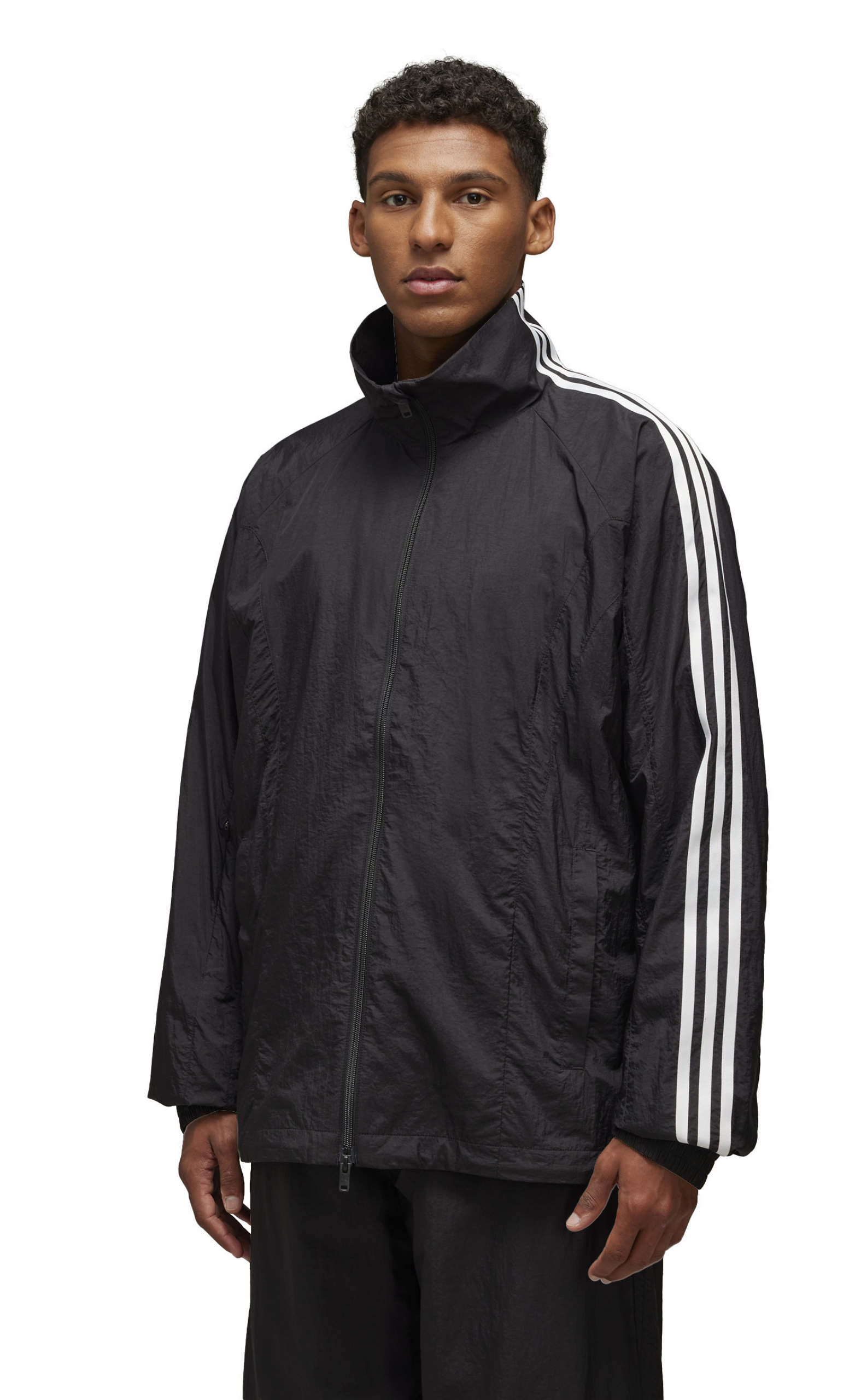3-STRIPES NYLON SHELL BLACK JACKET