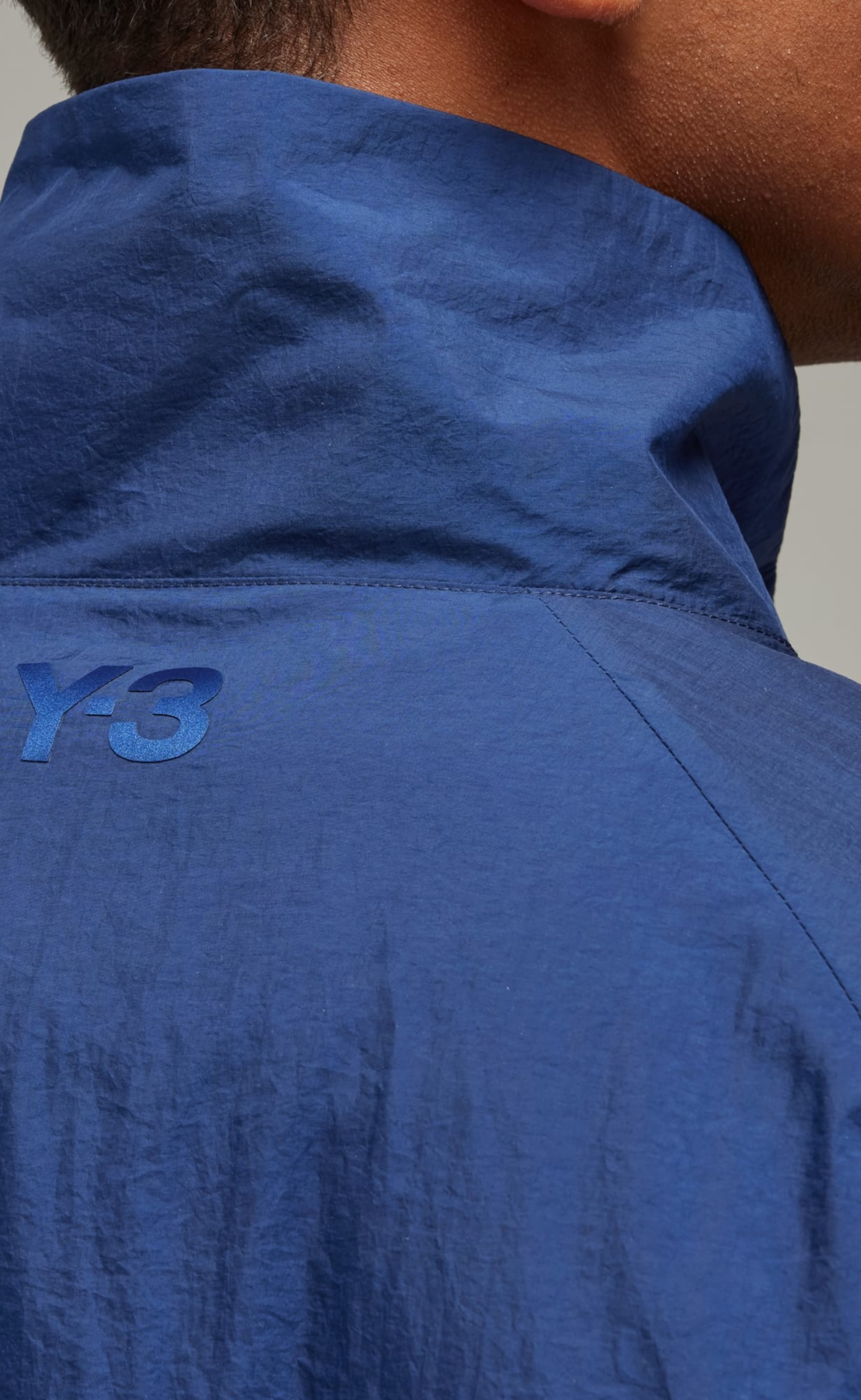 3-STRIPES NYLON SHELL BLUE JACKET
