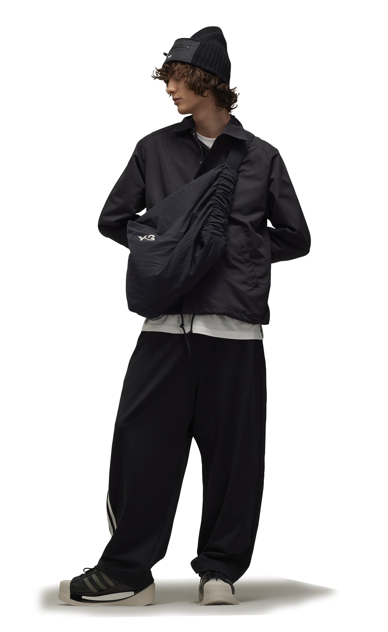 3-STRIPES TRACK BACK LOGO BLACK PANTS